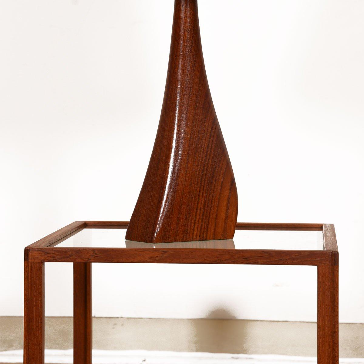 Pair of Teak Lamps by Johannes Aasbjerg, Denmark In Good Condition For Sale In Kensington, MD