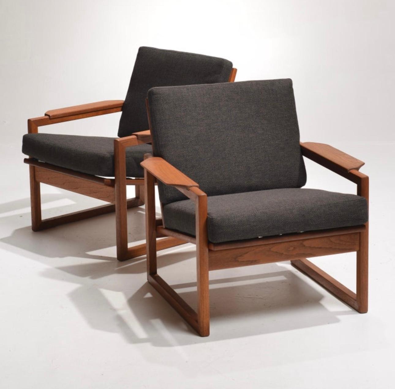 Pair of Teak Lounge Chairs by Sven Ellekaer for Komfort, Denmark, 1960s en venta 5