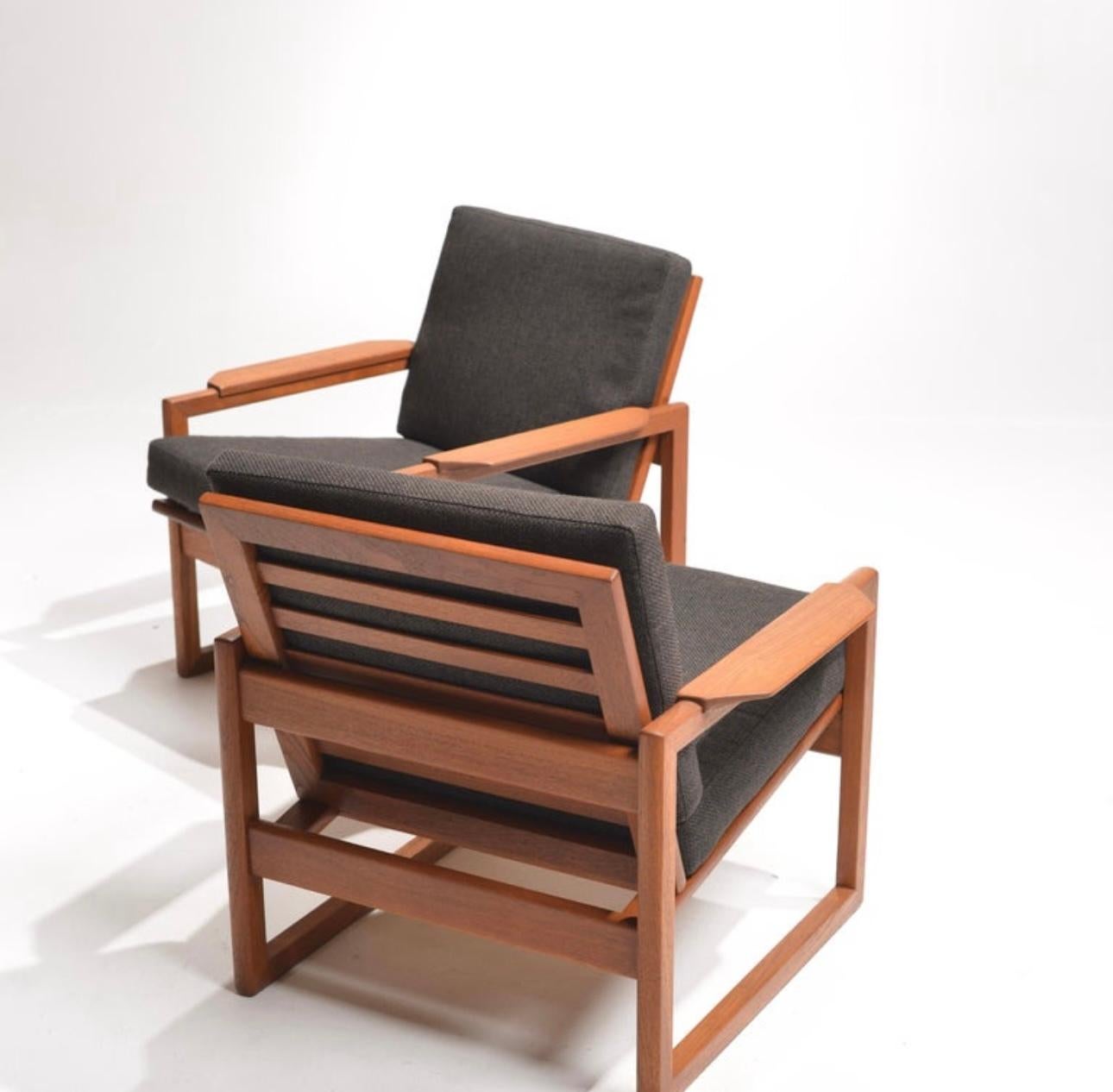 Pair of Teak Lounge Chairs by Sven Ellekaer for Komfort, Denmark, 1960s en venta 8