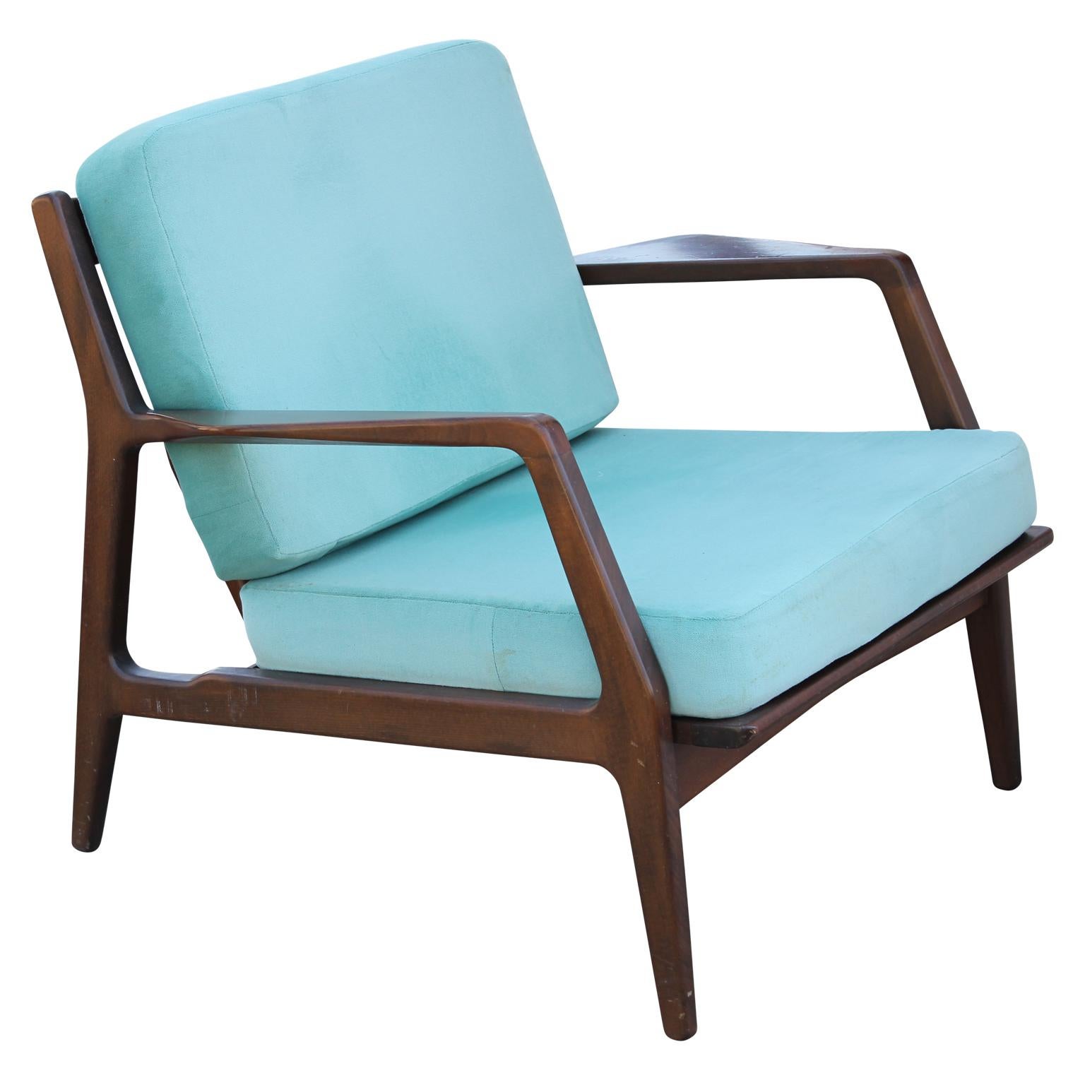 Mid-Century Modern Pair of Teak Lounge Chairs for Selig by Ib Kofod Larsen