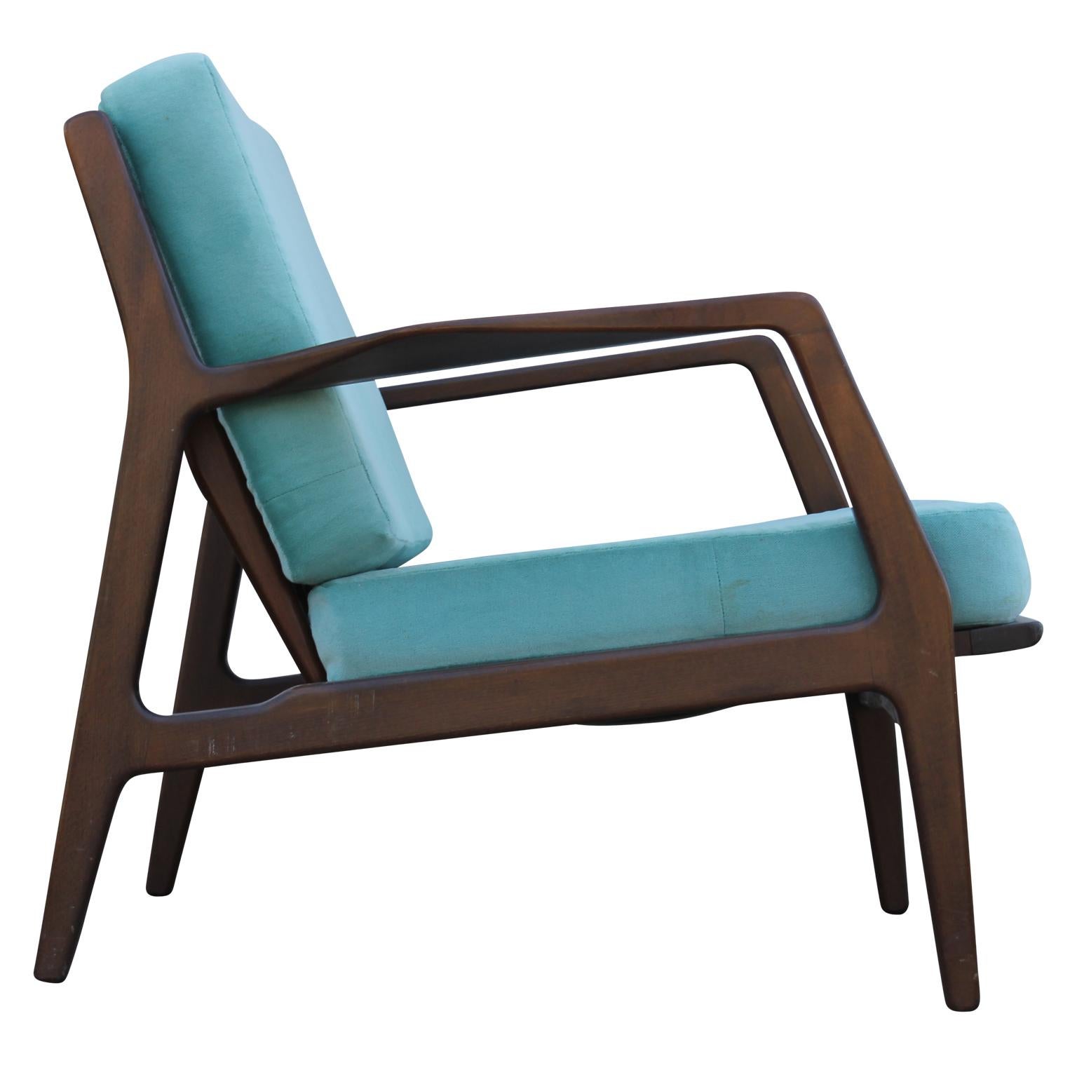 Mid-20th Century Pair of Teak Lounge Chairs for Selig by Ib Kofod Larsen