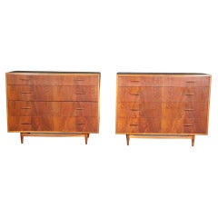 Pair of Teak Mid-Century Modern Danish Commodes or Dressers circa 1950