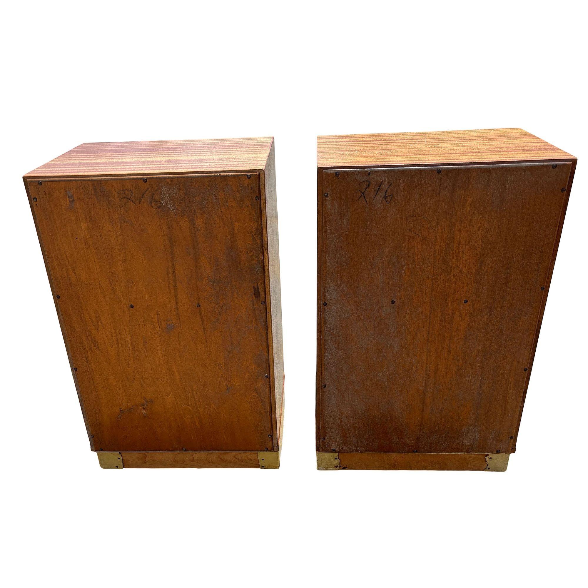 Pair of Teak and Mahogany Mid Century Nightstands by Edward Wormley for Dunbar For Sale 3