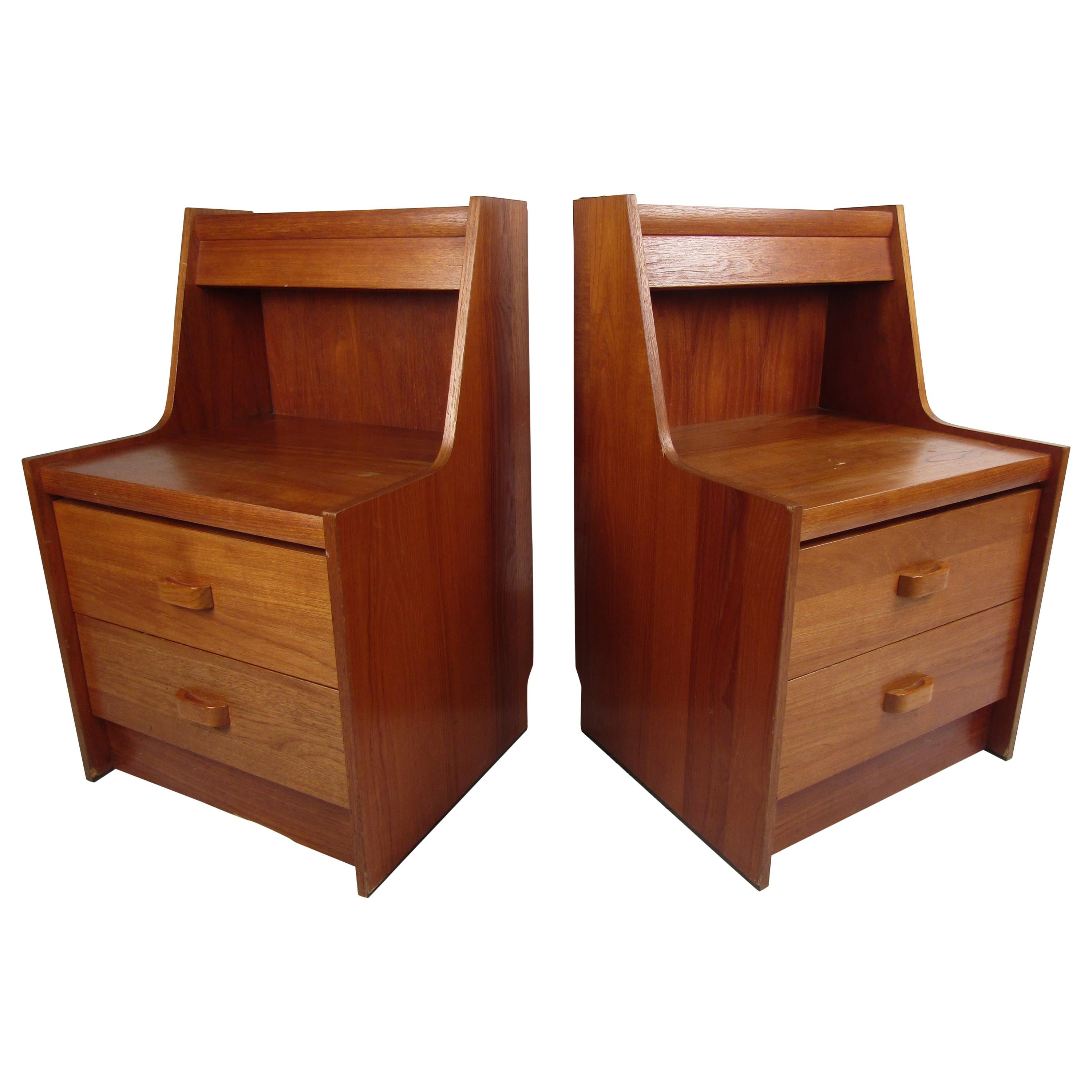 Pair of Teak Midcentury Nightstands by R.S. Furniture Inc.