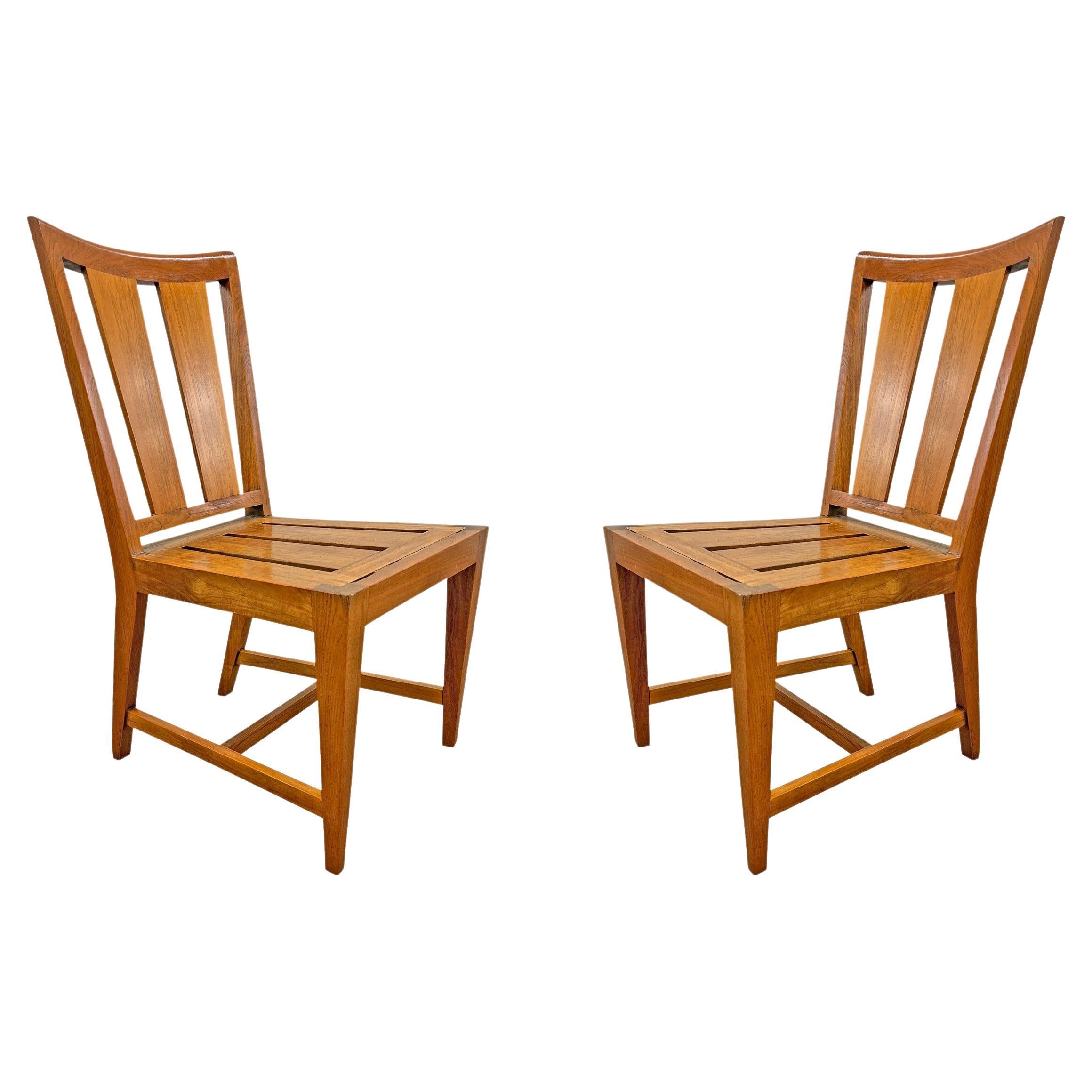 Pair of Teak Modernist Side Chairs