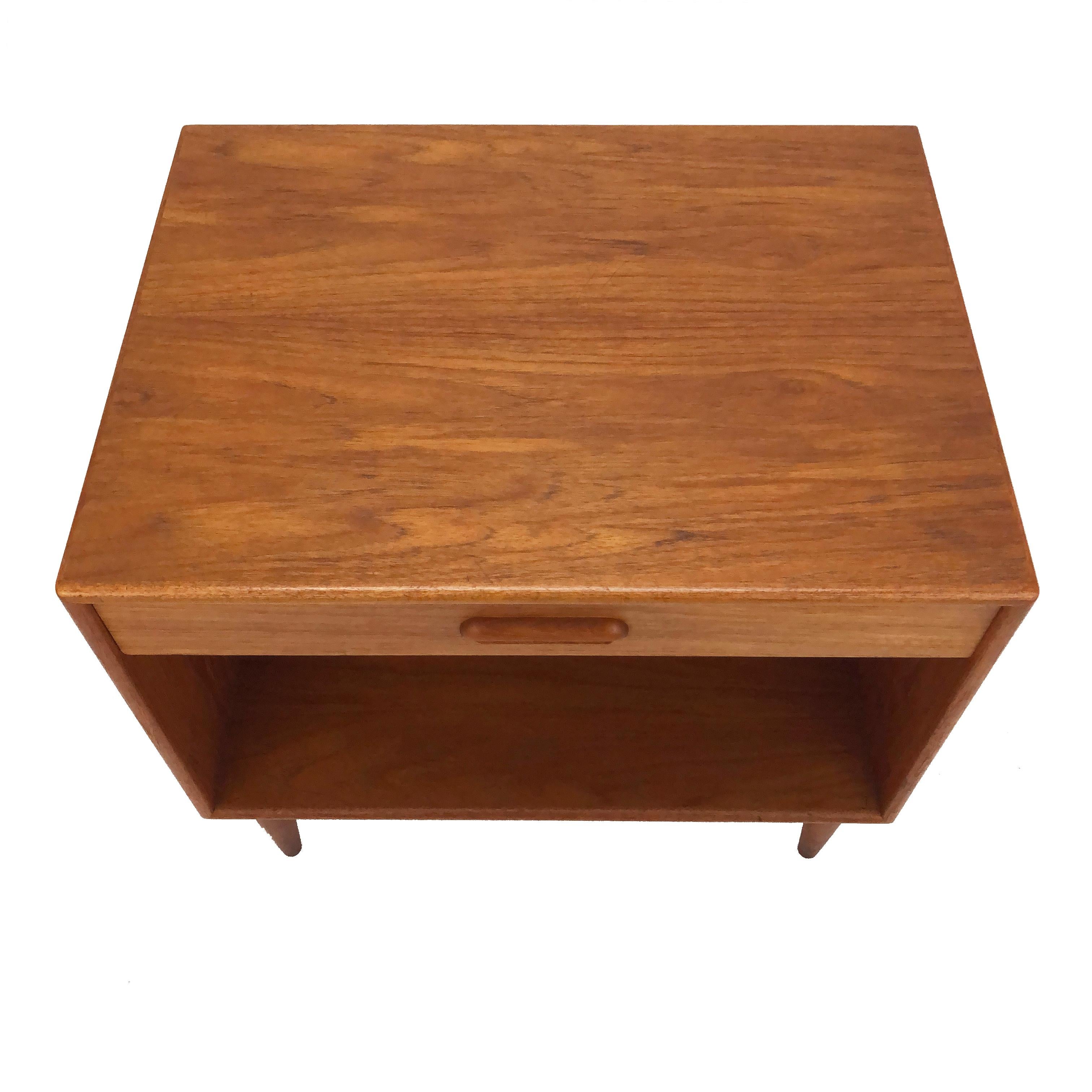 Scandinavian Modern Pair of Teak Nightstands by Hans C. Andersen for Gunnar Schwartz