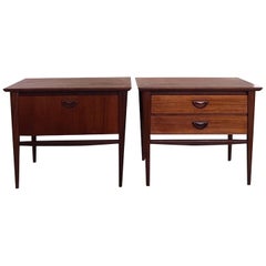 Pair of Teak Nightstands by Louis Van Teeffelen for Wébé, 1960s