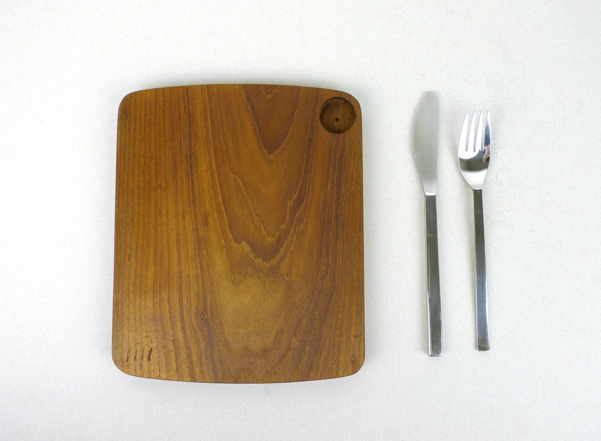 20th Century Pair of Teak Picnic Boards with Cutlery from BSF, Germany, 1960s For Sale
