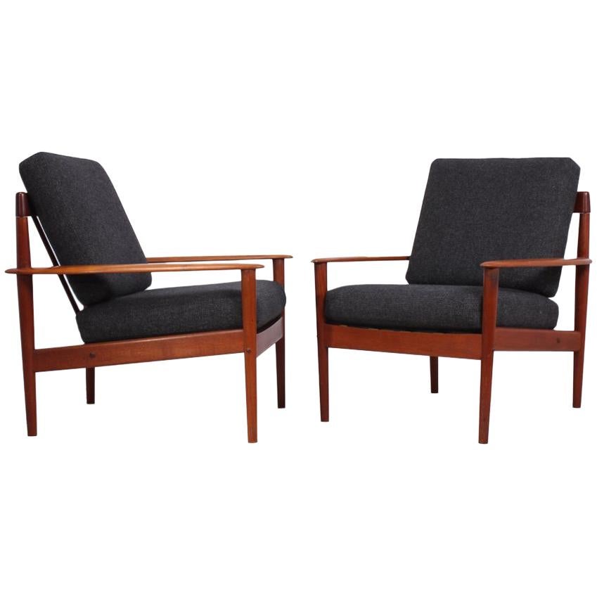 Pair of Teak PJ56 Armchairs by Grete Jalk for P Jeppesen Set 1