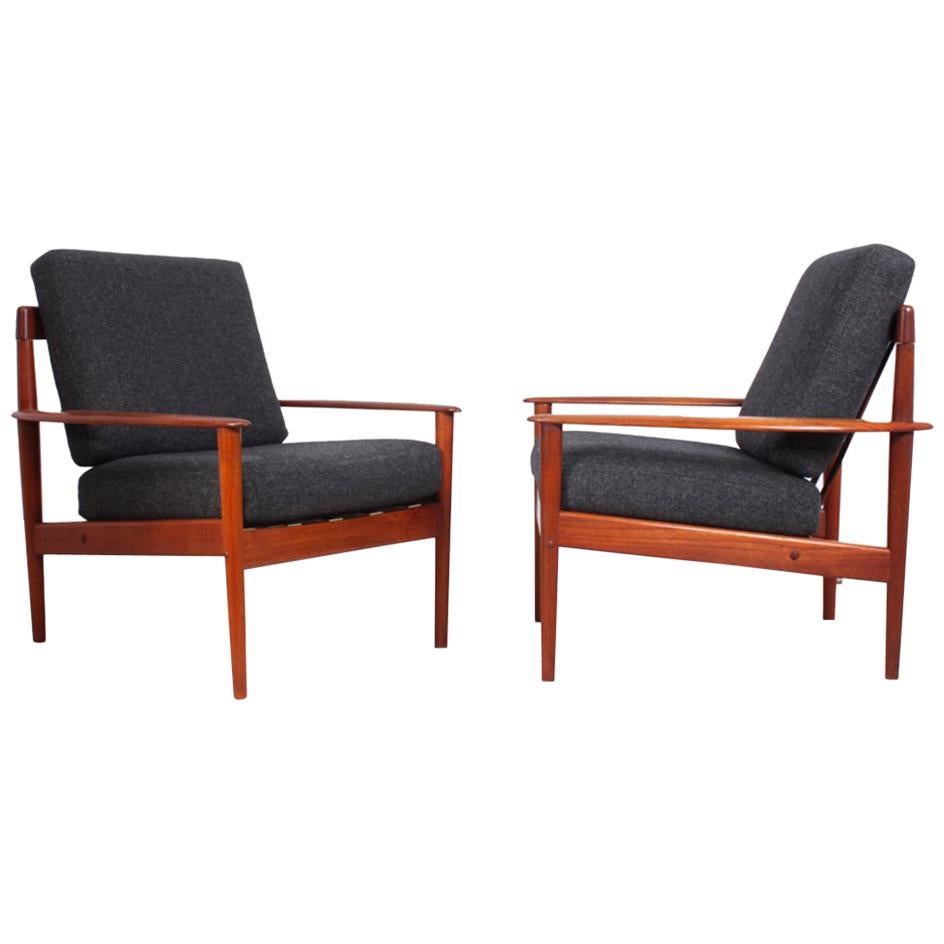 Pair of Teak PJ56 Armchairs by Grete Jalk for P Jeppesen Set 2
