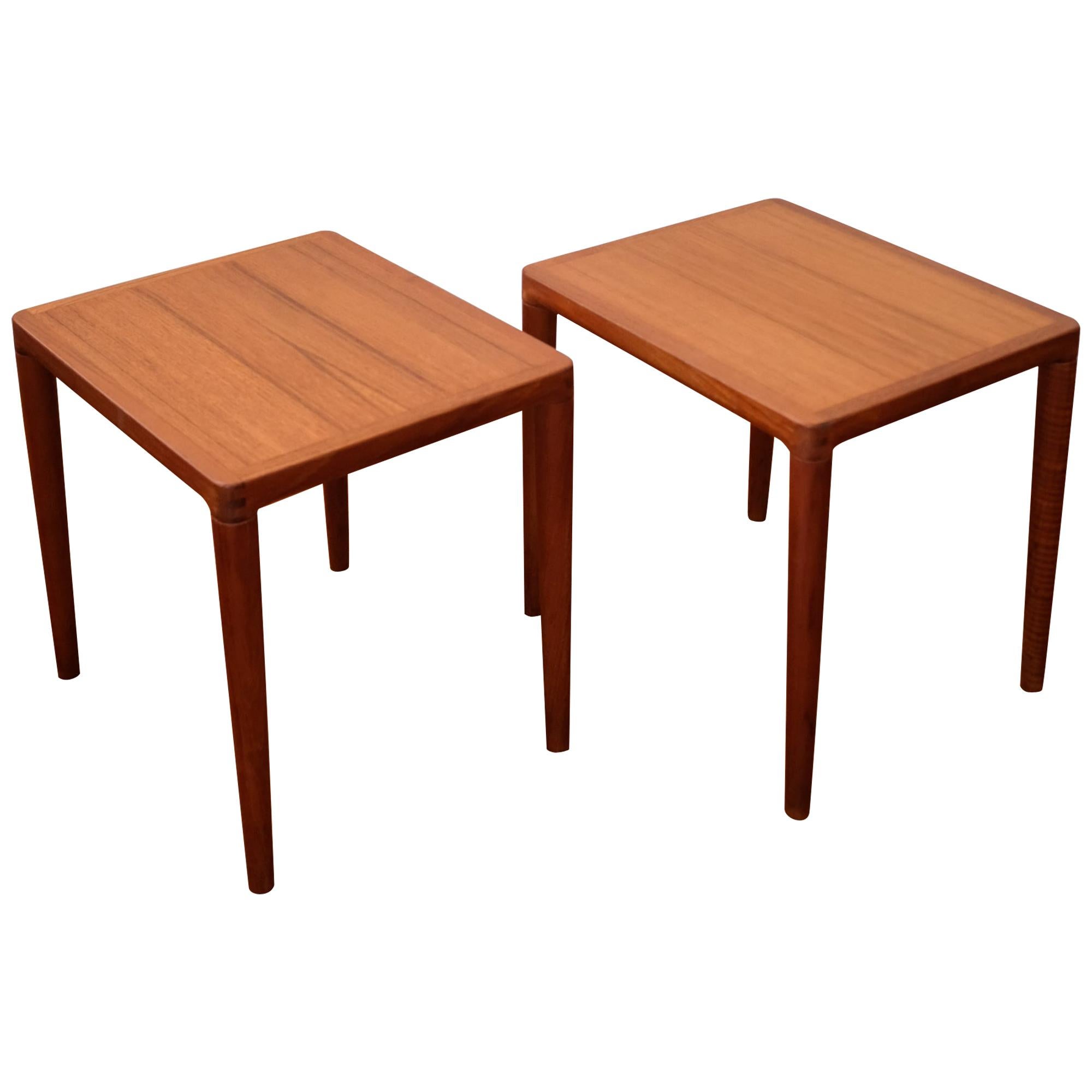 Pair of Teak Side Tables by H. W. Klein