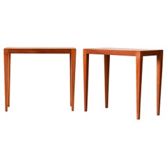 Pair of teak side tables