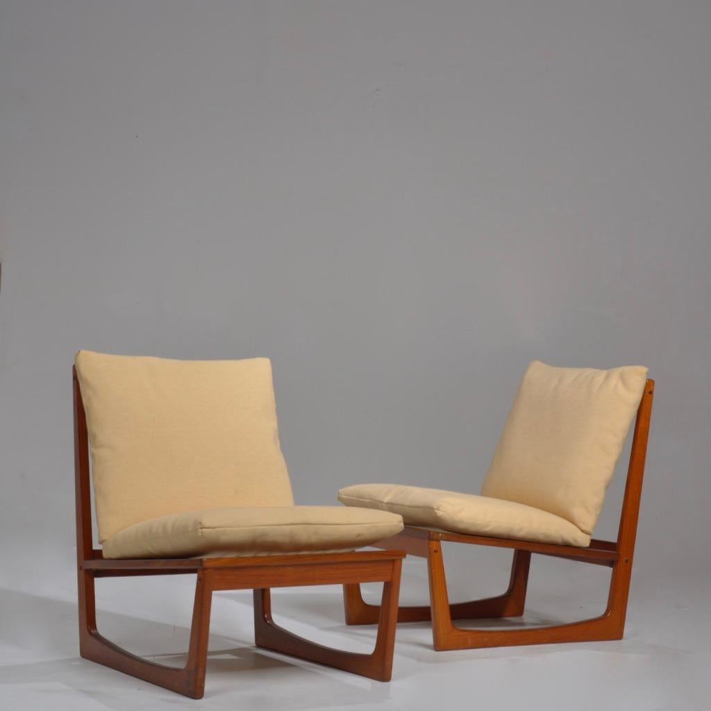 Pair of Teak Slipper Chairs by Jacob Kjaer 7