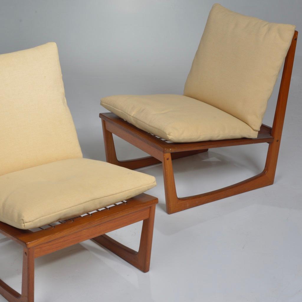 Pair of Teak Slipper Chairs by Jacob Kjaer 1