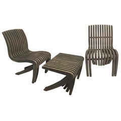 Coppia di sedie e ottomane in teak "Spirit Song" di Robert The