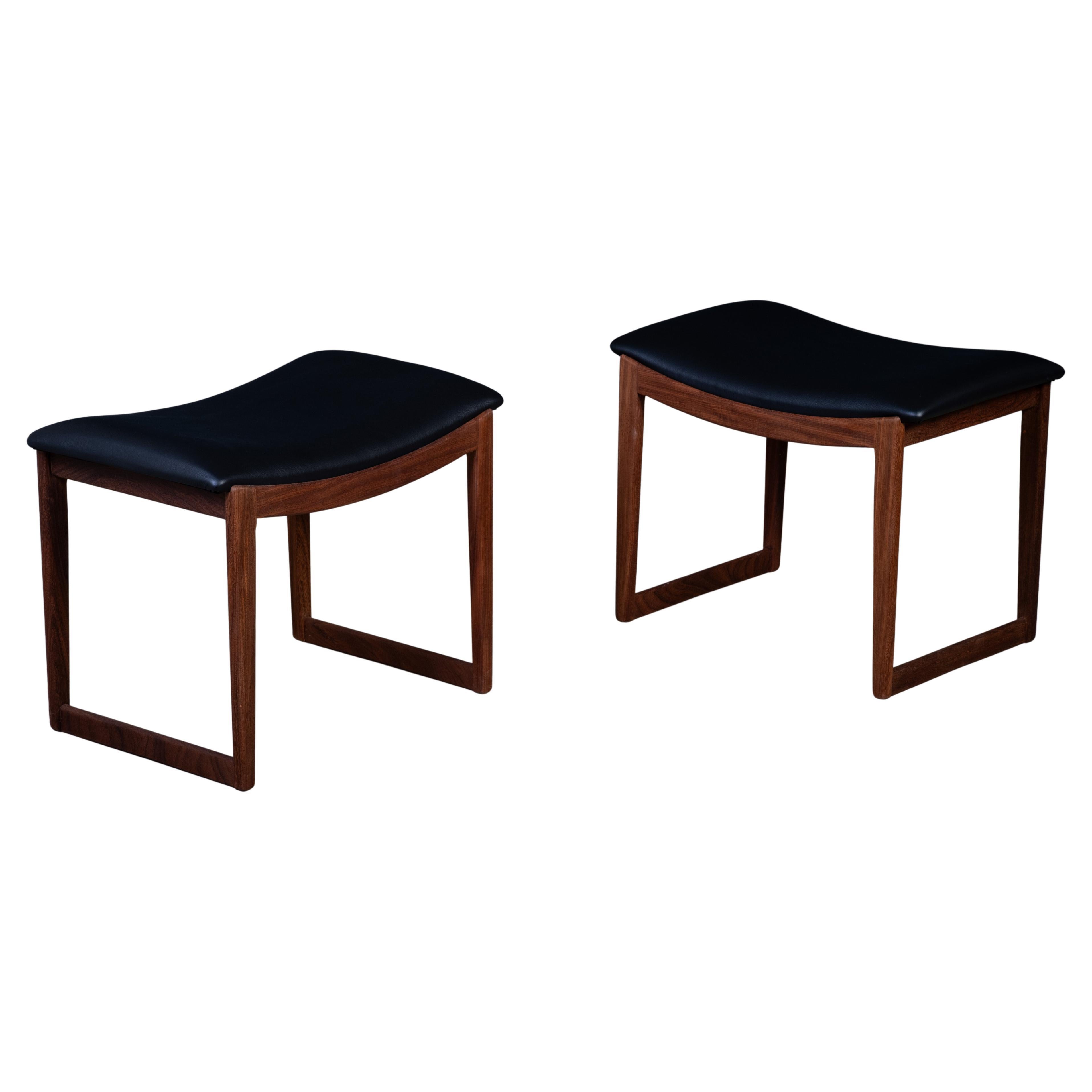 Pair of Teak Stools, Danish Mid-Century Design, 1960s