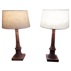 Pair of Teak Table Lamps