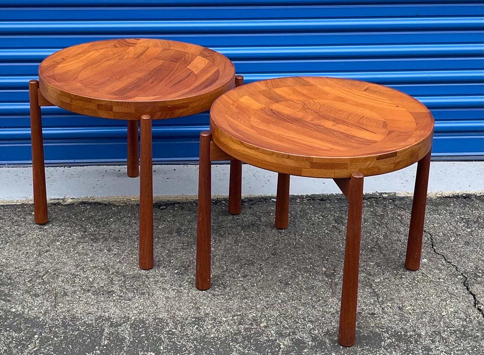 Pair of Teak Tray Side Tables Attributed to Jens Quistgaard for DUX of Sweden For Sale 6