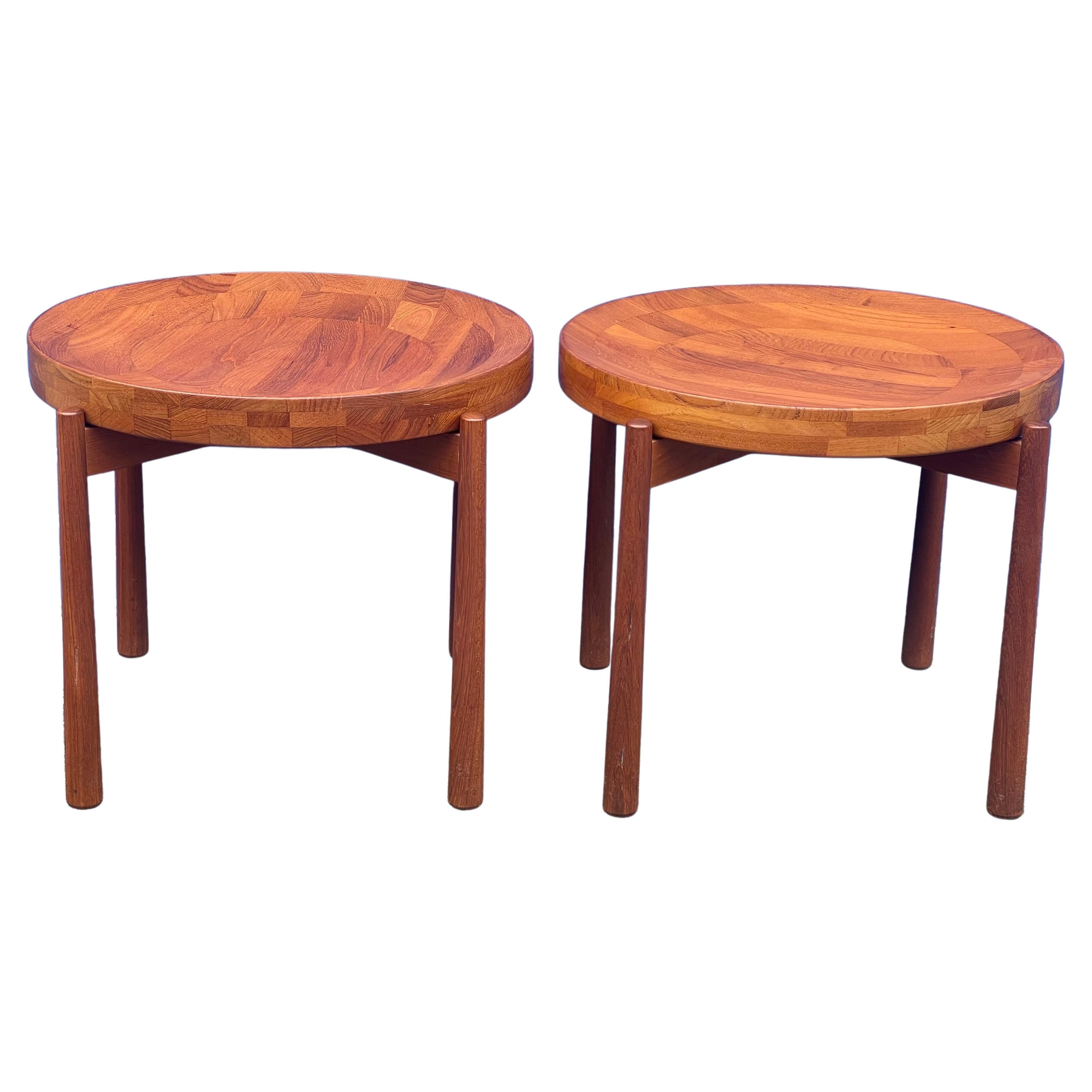 Pair of Teak Tray Side Tables Attributed to Jens Quistgaard for DUX of Sweden For Sale 11