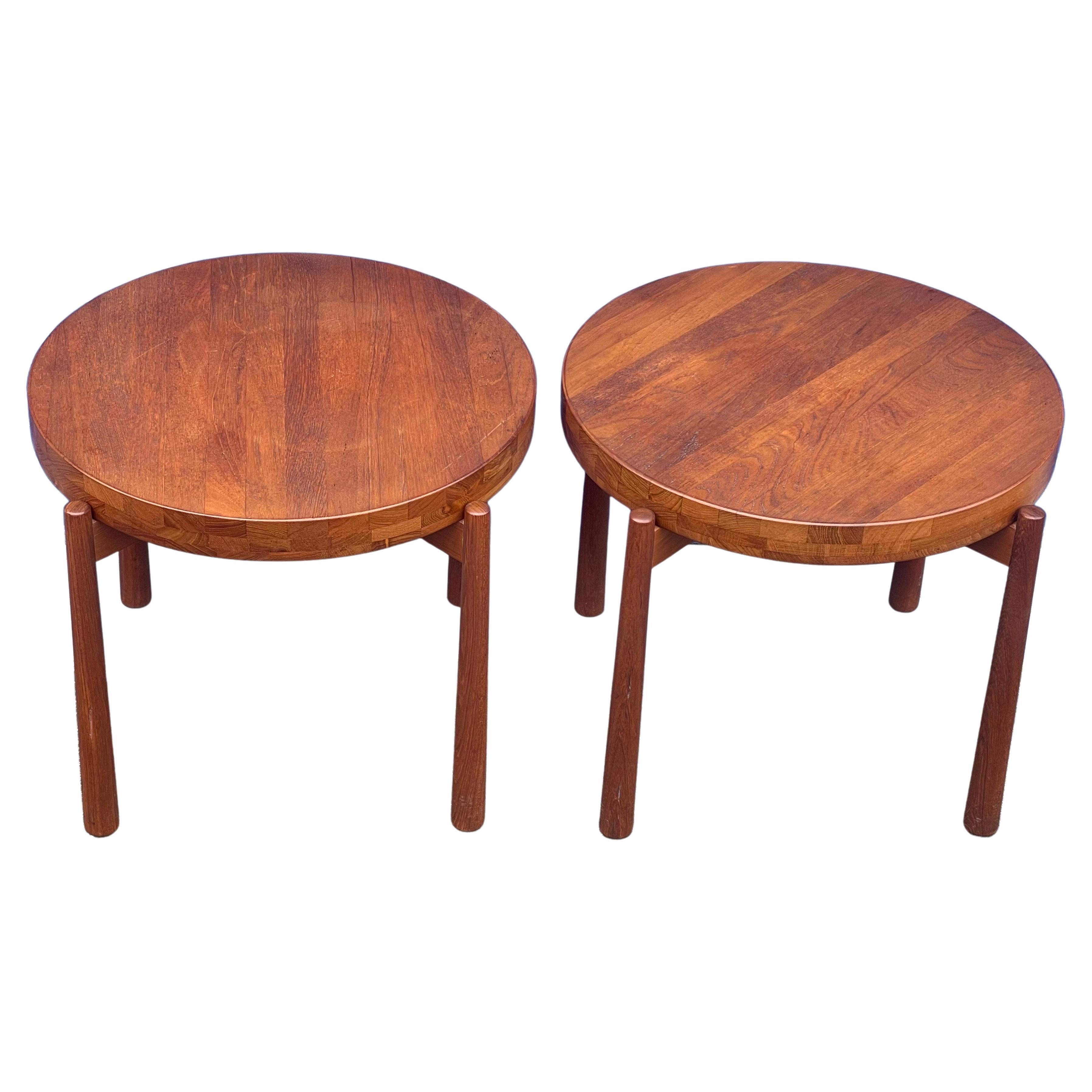 Mid-Century Modern Pair of Teak Tray Side Tables Attributed to Jens Quistgaard for DUX of Sweden For Sale