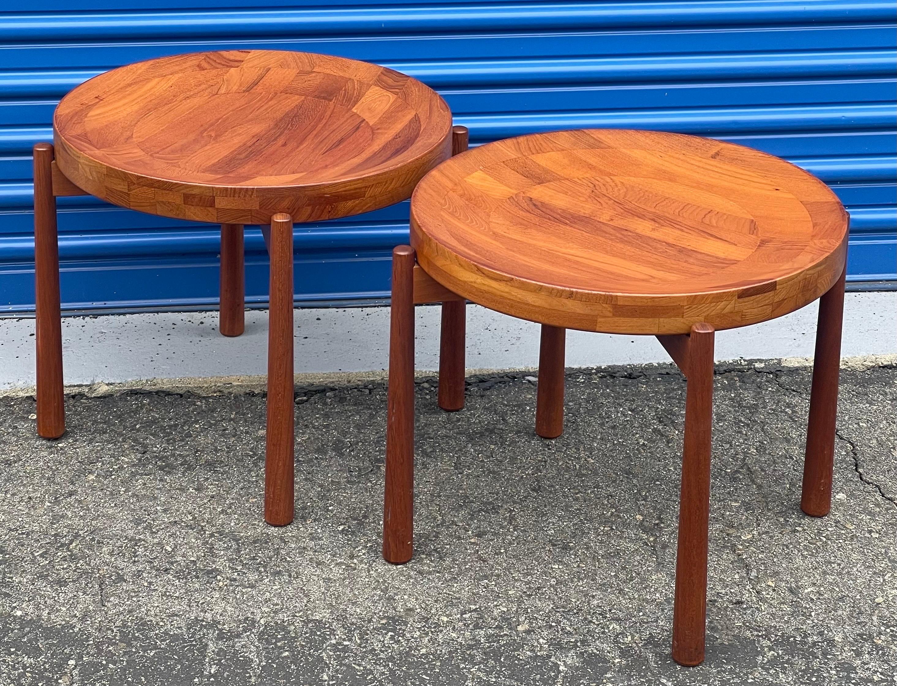 20th Century Pair of Teak Tray Side Tables Attributed to Jens Quistgaard for DUX of Sweden For Sale
