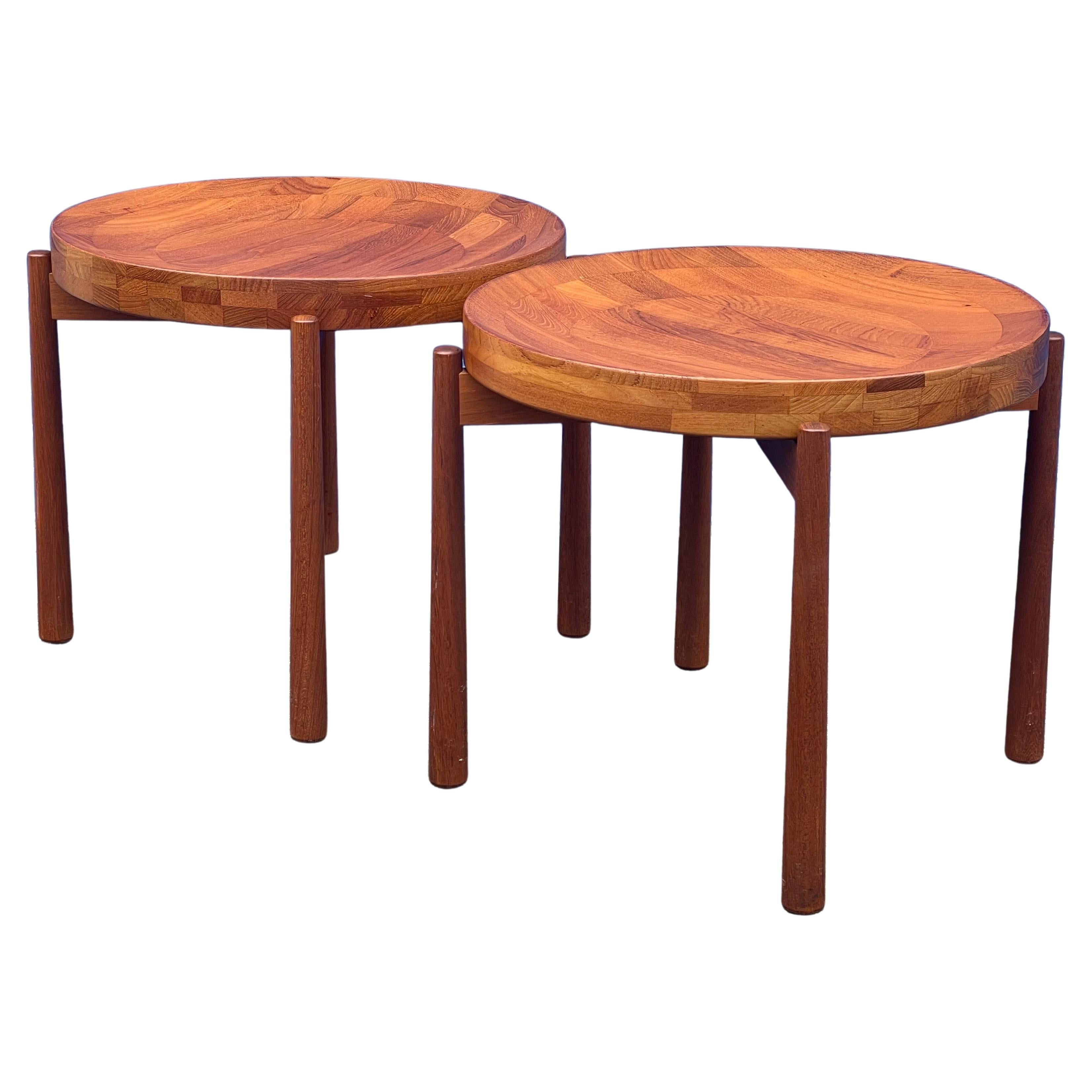 Pair of Teak Tray Side Tables Attributed to Jens Quistgaard for DUX of Sweden For Sale