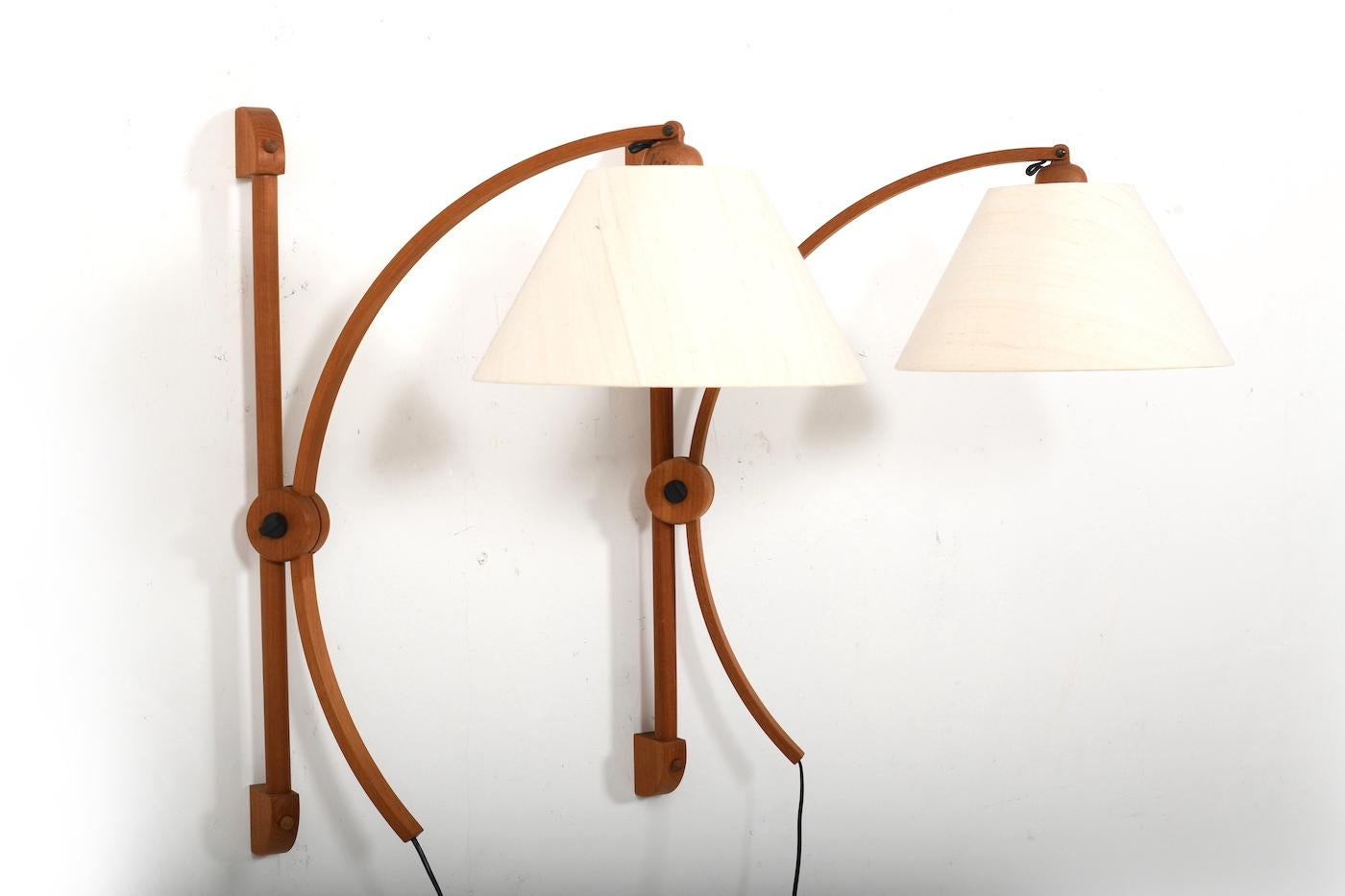 20th Century Pair of Teak Wall Lamps by DOMUS Denmark 1970s