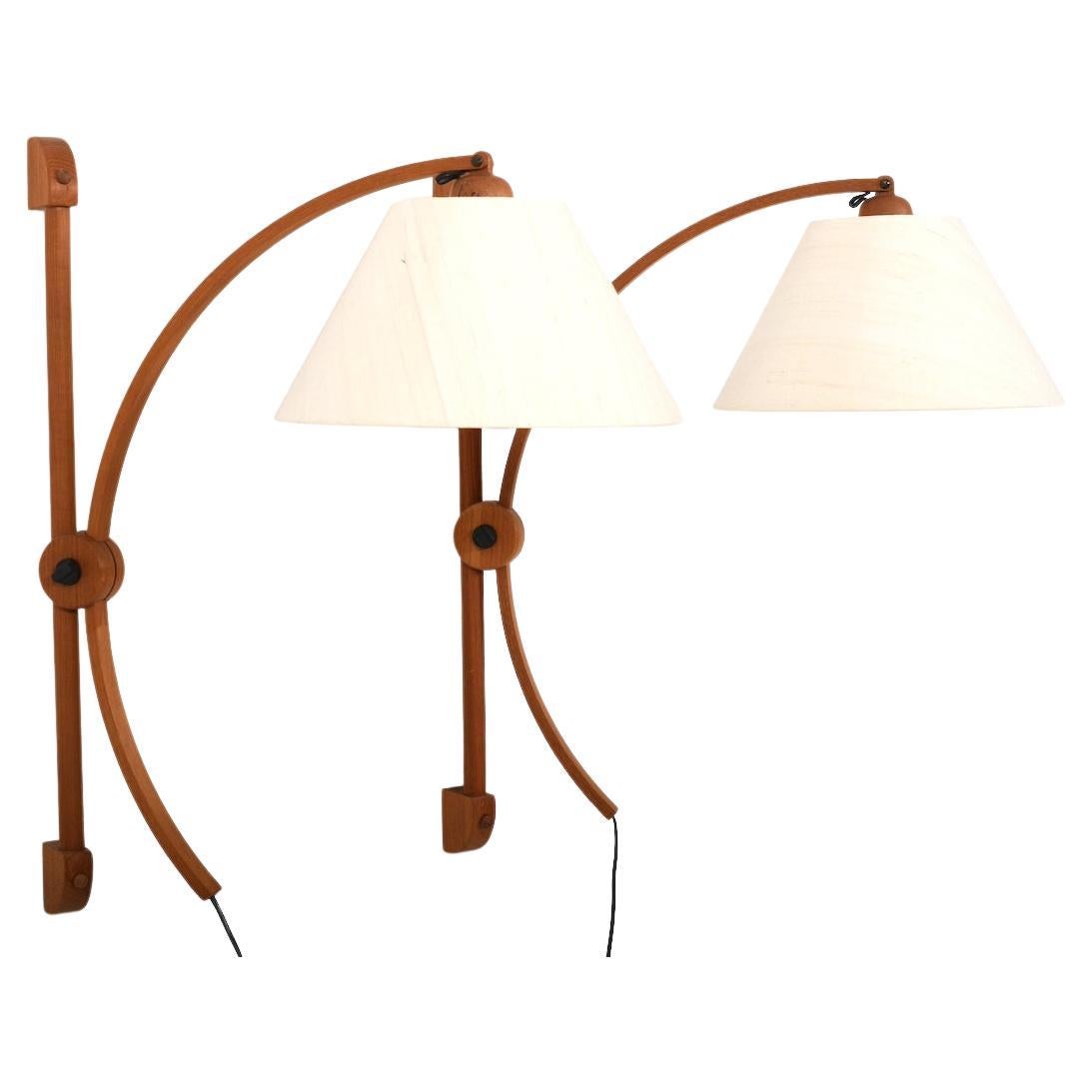 Pair of Teak Wall Lamps by DOMUS Denmark 1970s