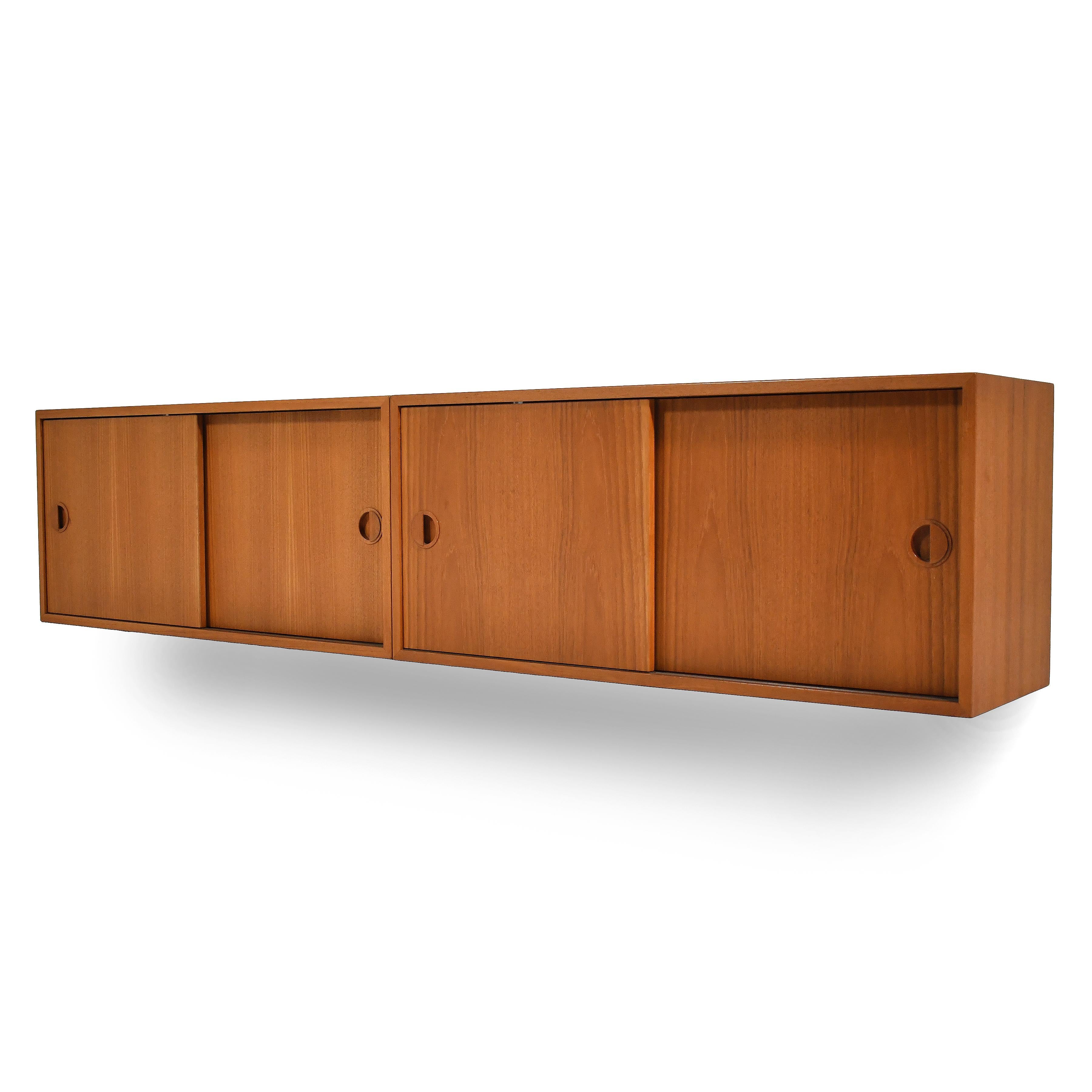 Danish Pair of Teak Wall-Mounted Cabinets by HG Furniture