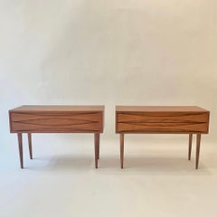 Breite Nachtsandalen aus Teakholz von Niels Clausen, Dänemark, ca. 1960er Jahre, Paar