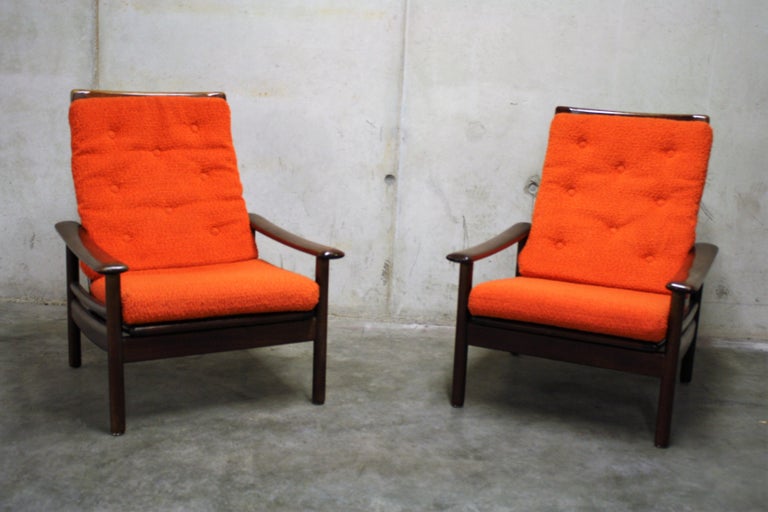 Pair of Teak Wooden Scandinavian Lounge Chairs, 1960s For ...