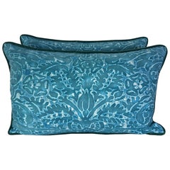 Pareja de Cojines Decorativos Estilo Fortuny Teal