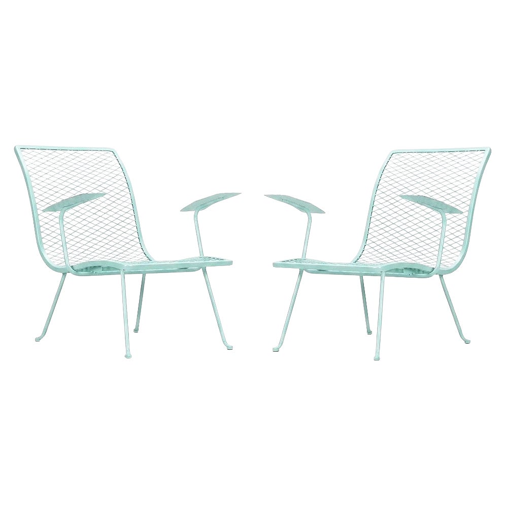 Pair of Teal Outdoor Patio Lounge Chairs by Karl Lightfoot Studio