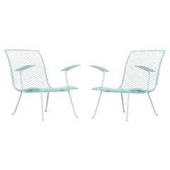 Pair of Teal Outdoor Patio Lounge Chairs by Karl Lightfoot Studio