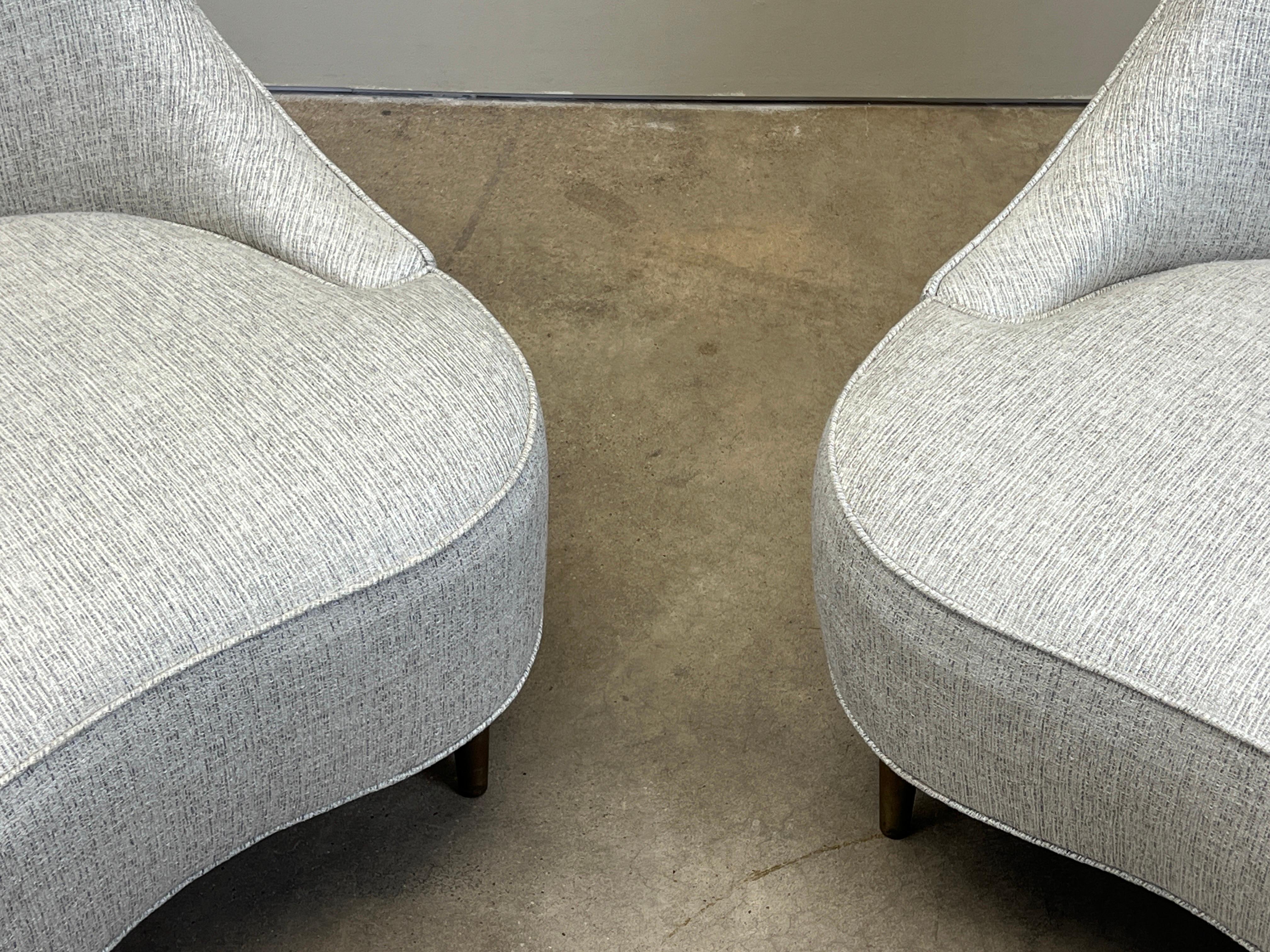 Pair of Tear Drop Chairs by Edward Wormley for Dunbar For Sale 8