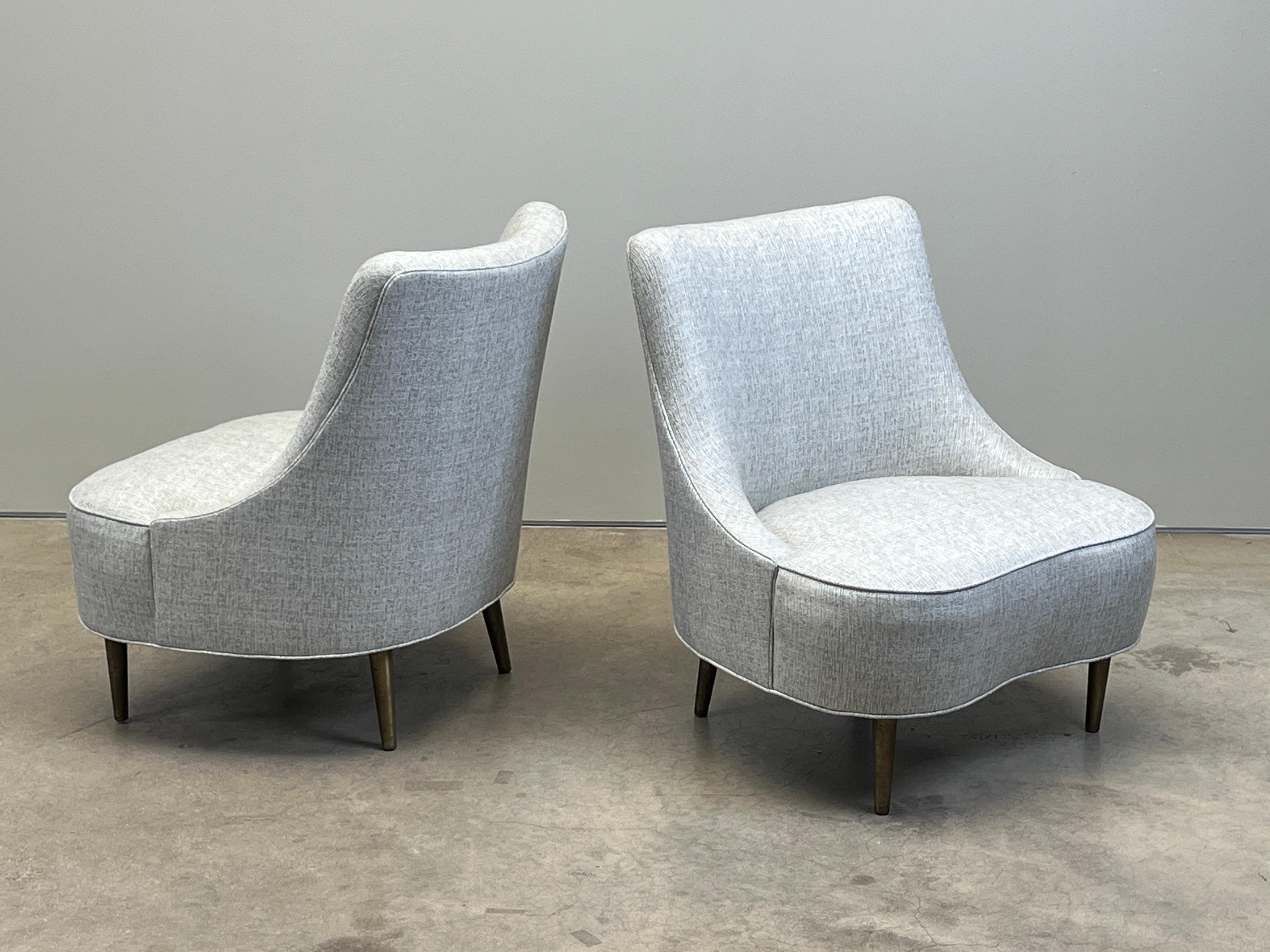 Pair of Tear Drop Chairs by Edward Wormley for Dunbar For Sale 9