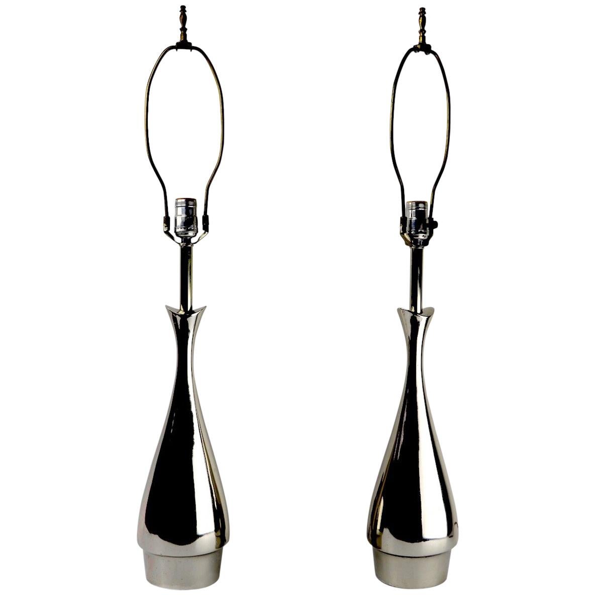 Pair of Teardrop Form Laurel Lamps Attributed to Tony Paul
