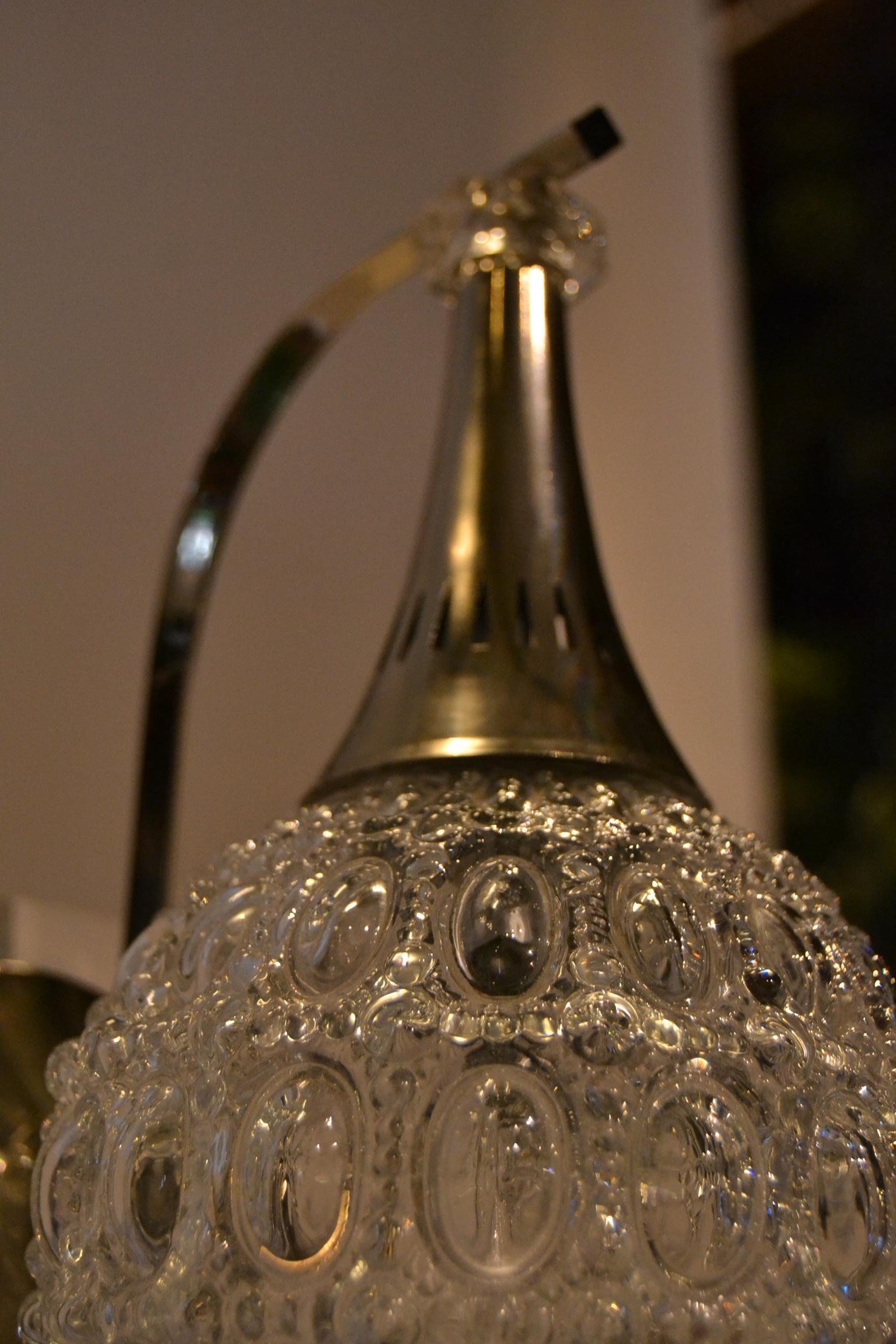 20th Century Pair of Teardrop Glass and Chrome Wall Scones, 1960s