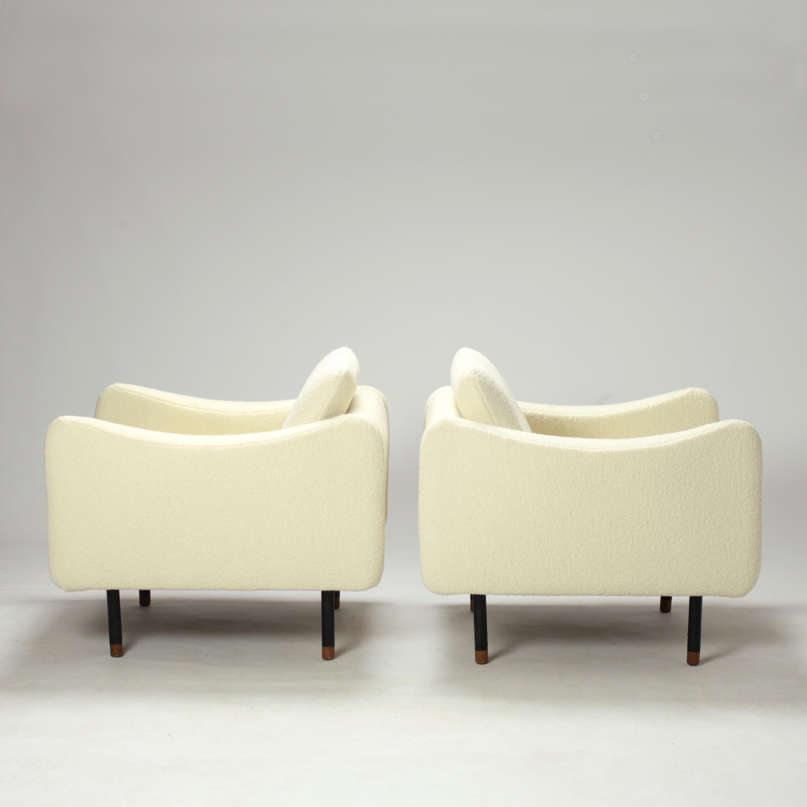 Mid-Century Modern Pair of Teckel Armchairs by Michel Mortier for Steiner, Early 1960s