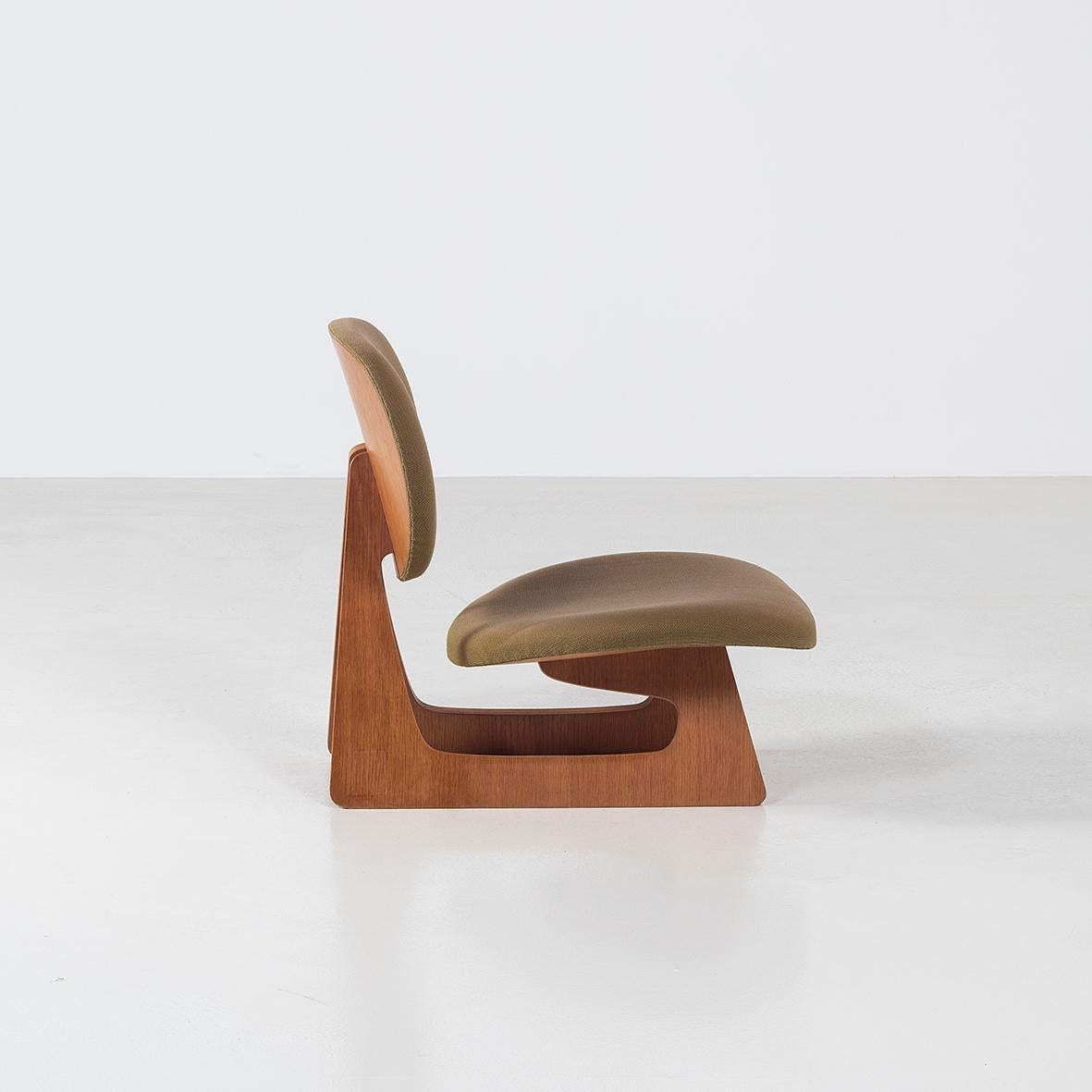 Fabric Pair of Teiza Isu Lounge Chairs by J. Sakakura and D. Choch, Japan 1960s