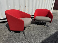 Pair of Teknion by Steelcase Swivel Cover Chairs (sofa also available)