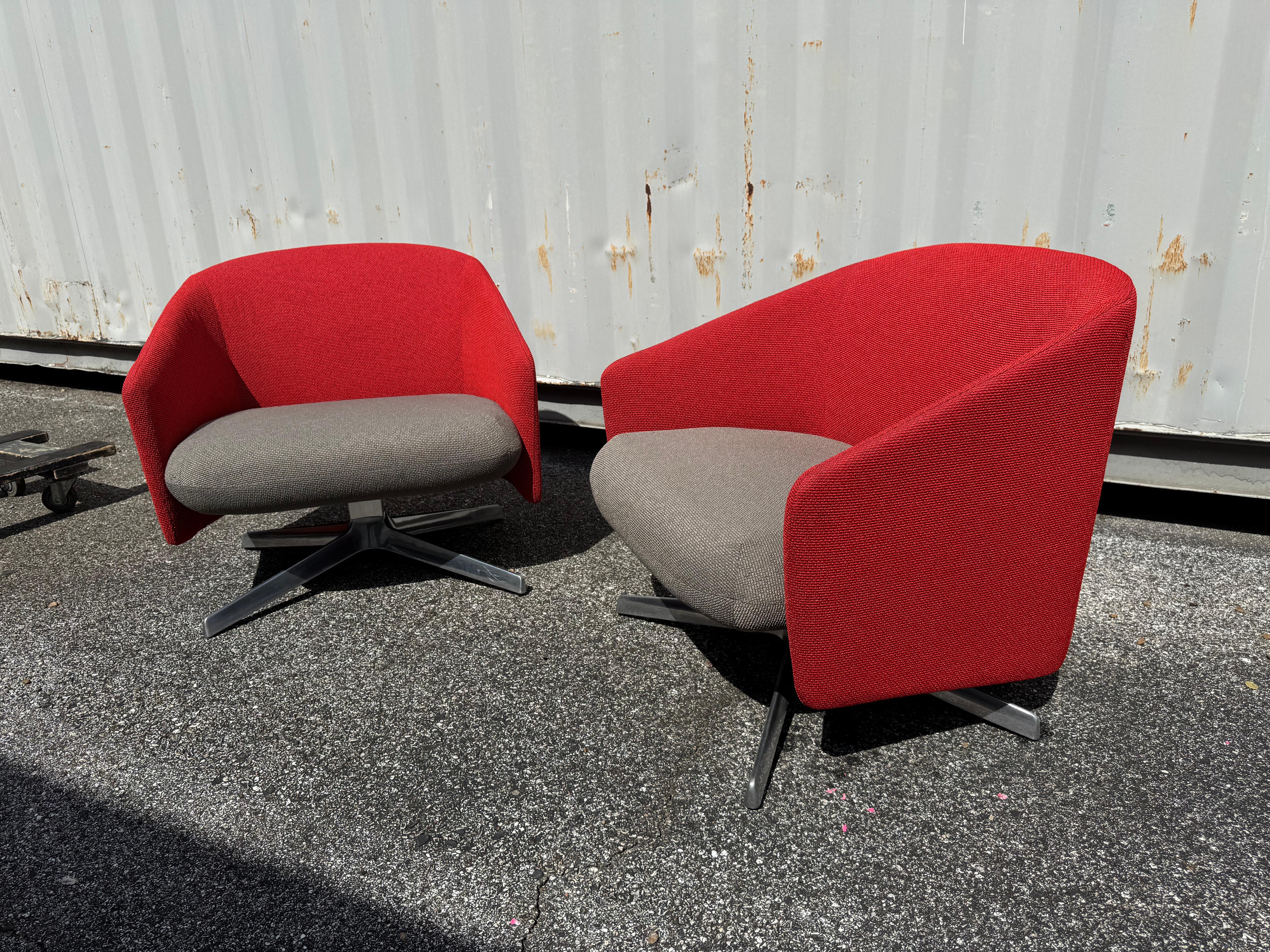American Pair of Teknion by Steelcase Swivel Cover Chairs (sofa also available) For Sale