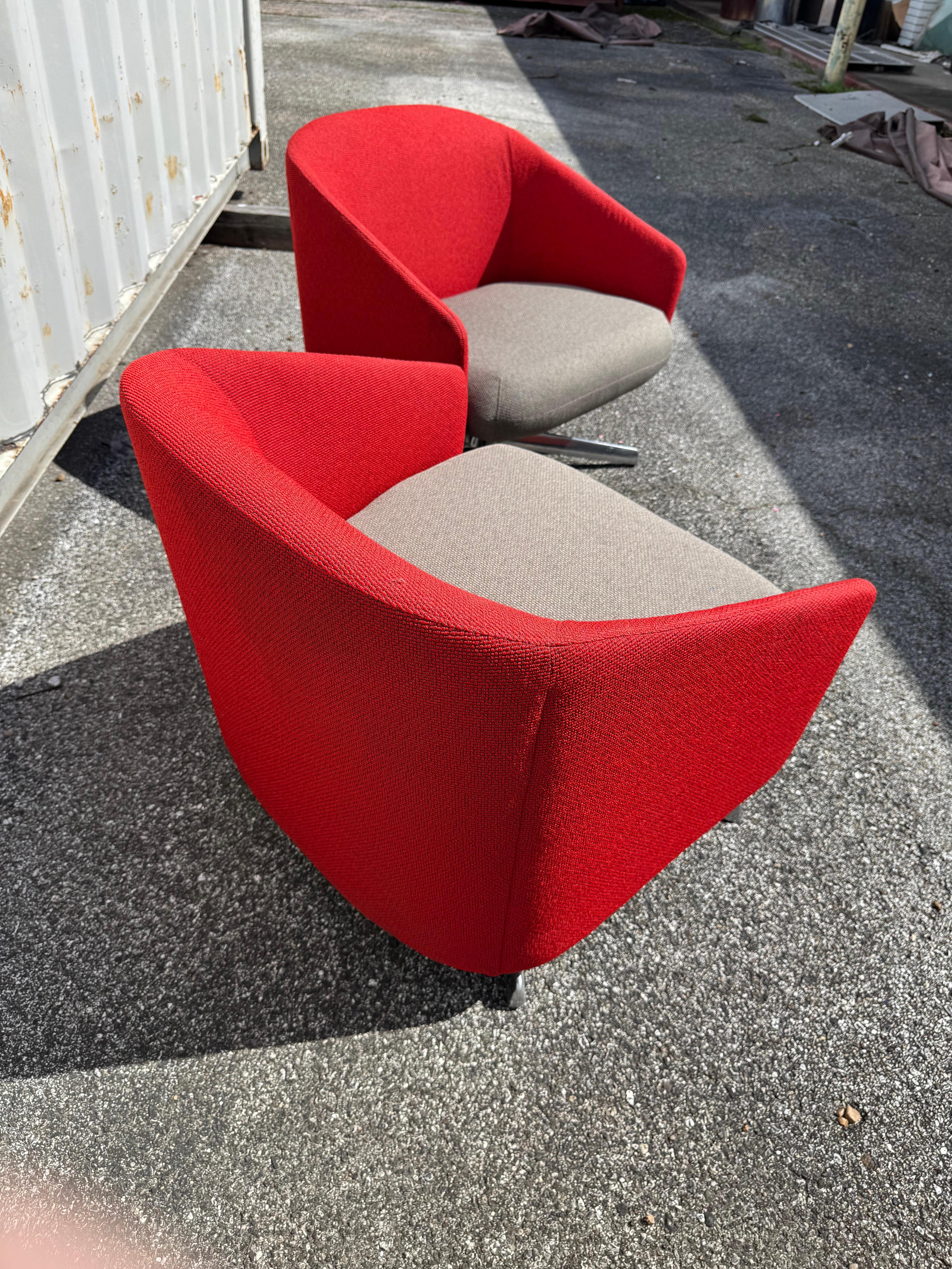 20th Century Pair of Teknion by Steelcase Swivel Cover Chairs (sofa also available) For Sale