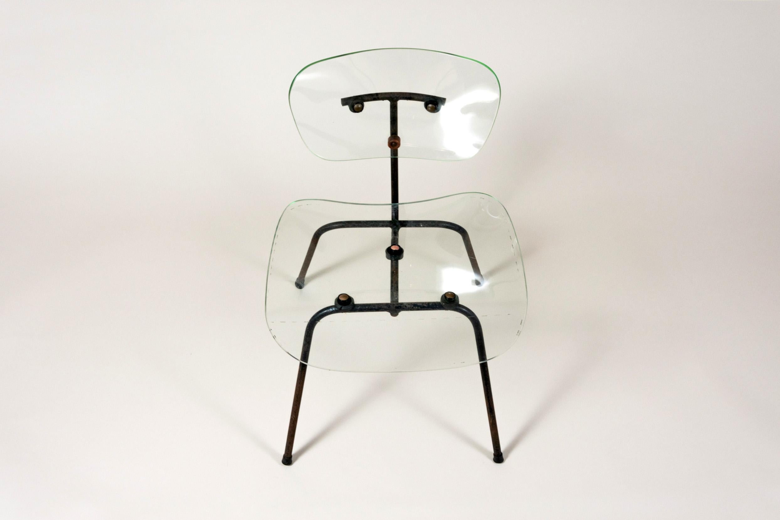 Mid-Century Modern Tempered Glass Chairs, Brazil, 1960 For Sale