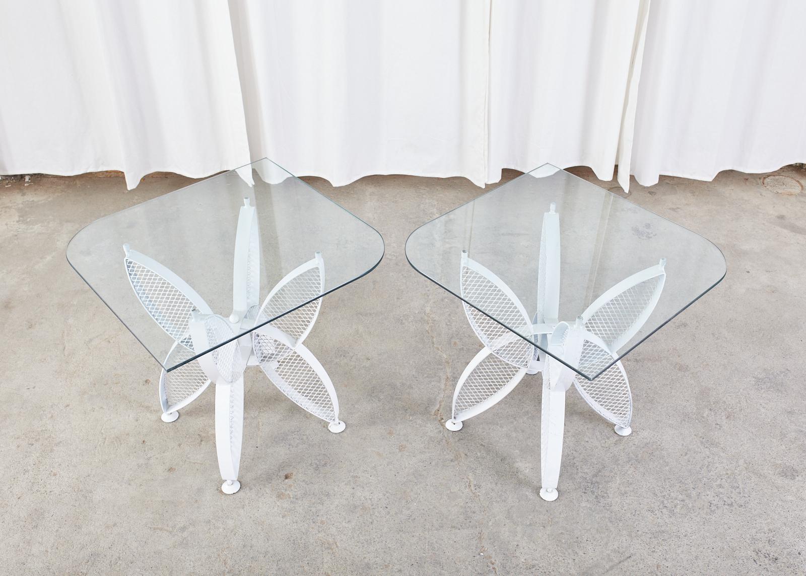Pair of Tempestini for Salterini Butterfly Drink Tables In Good Condition In Rio Vista, CA
