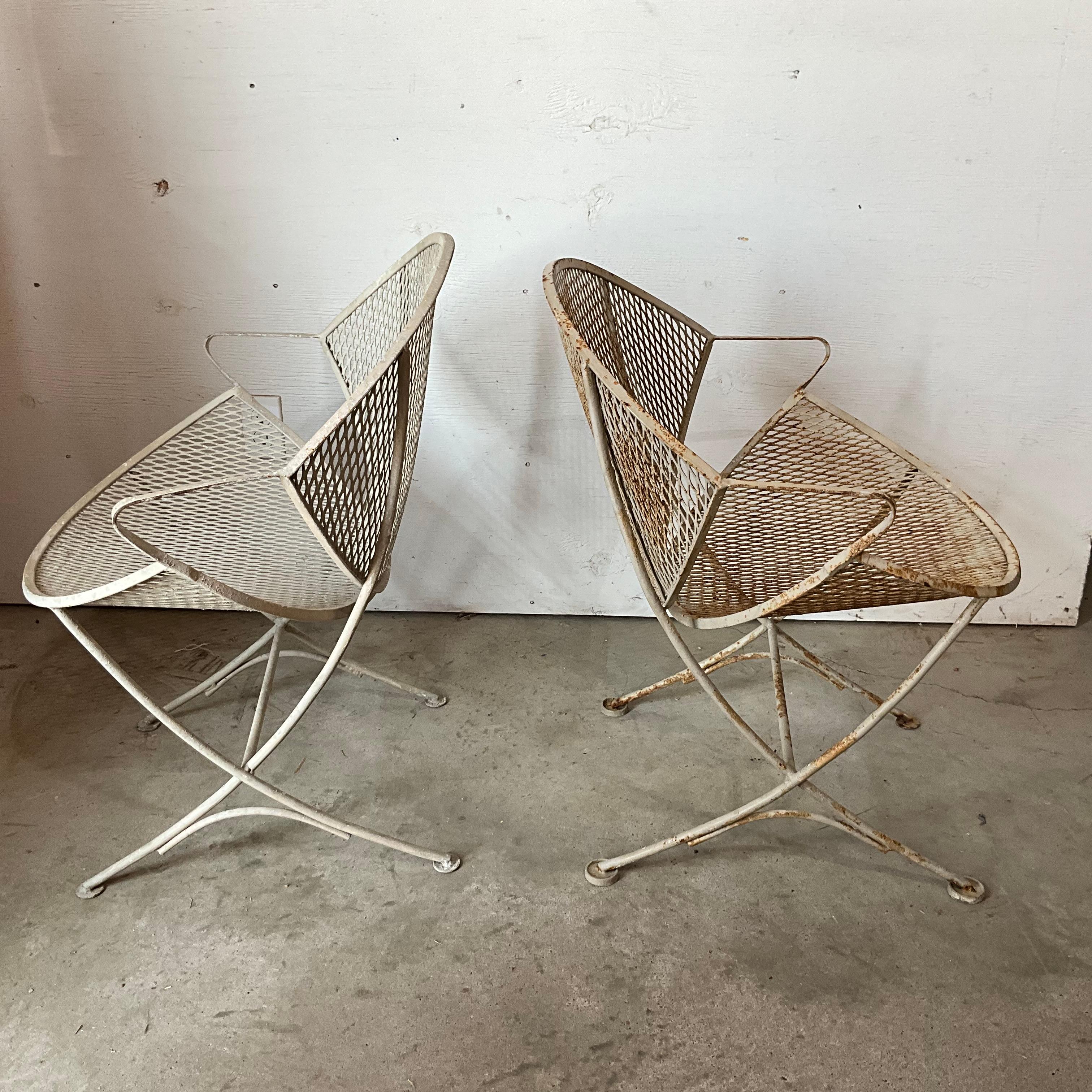 American Pair of Tempestini for Salterini “Orange Slice” Chairs, Original Finish, Mid-Cen For Sale
