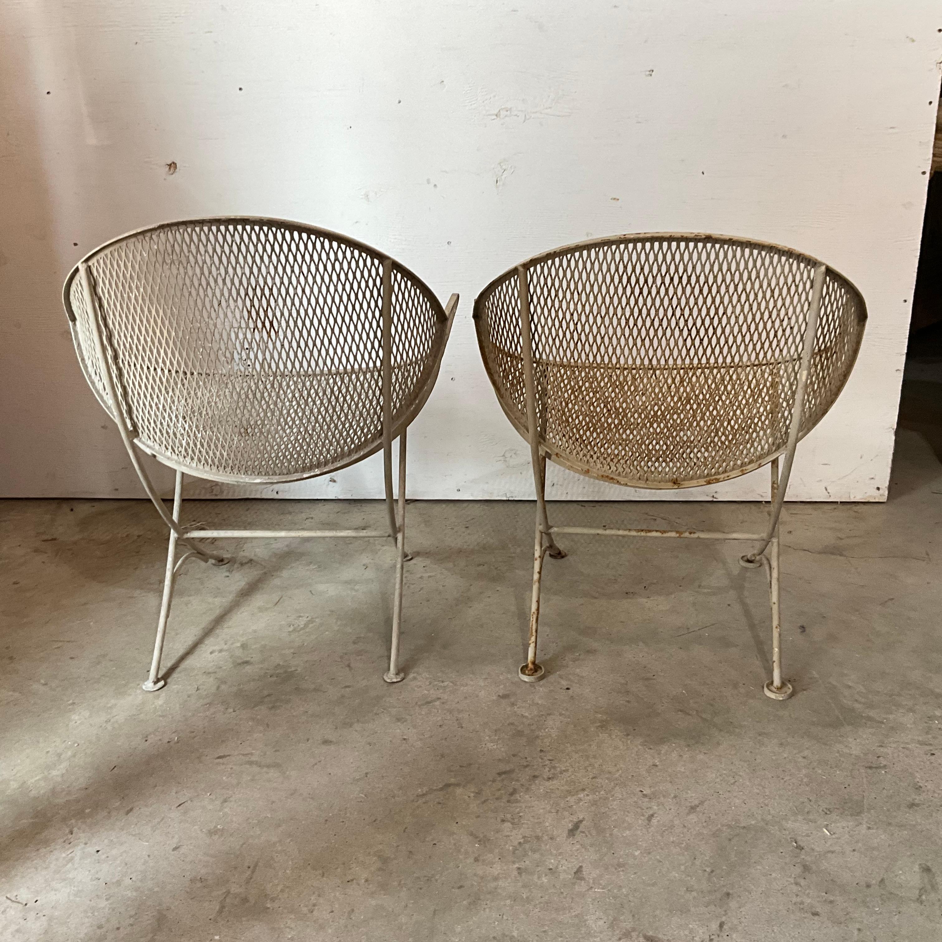 Hand-Crafted Pair of Tempestini for Salterini “Orange Slice” Chairs, Original Finish, Mid-Cen For Sale