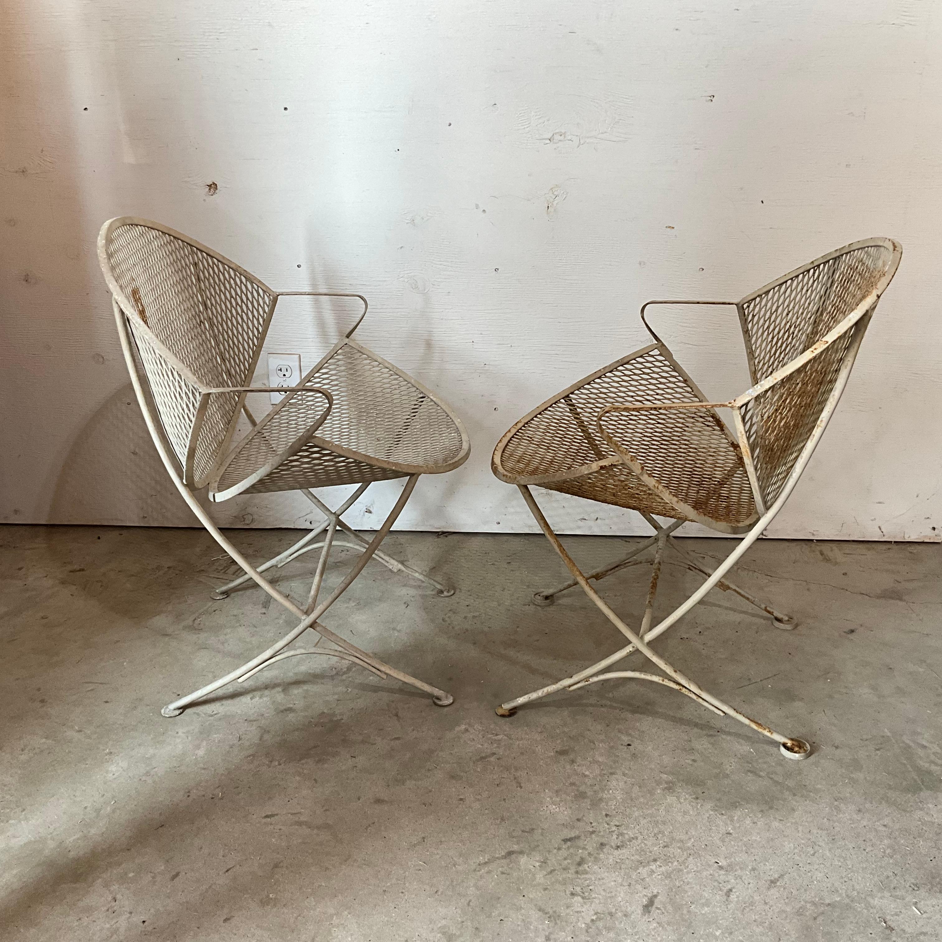 Pair of Tempestini for Salterini “Orange Slice” Chairs, Original Finish, Mid-Cen For Sale 1