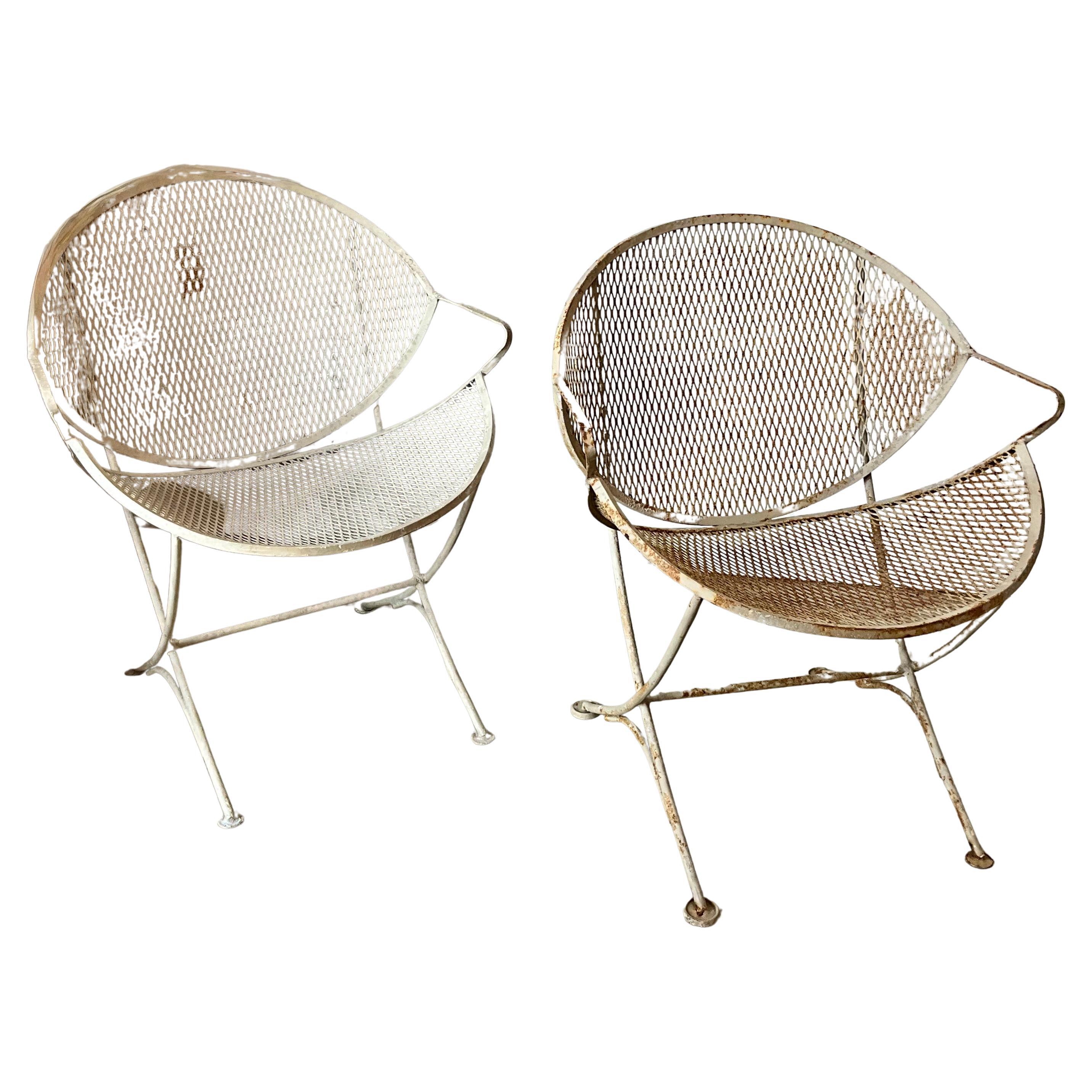 Pair of Tempestini for Salterini “Orange Slice” Chairs, Original Finish, Mid-Cen For Sale