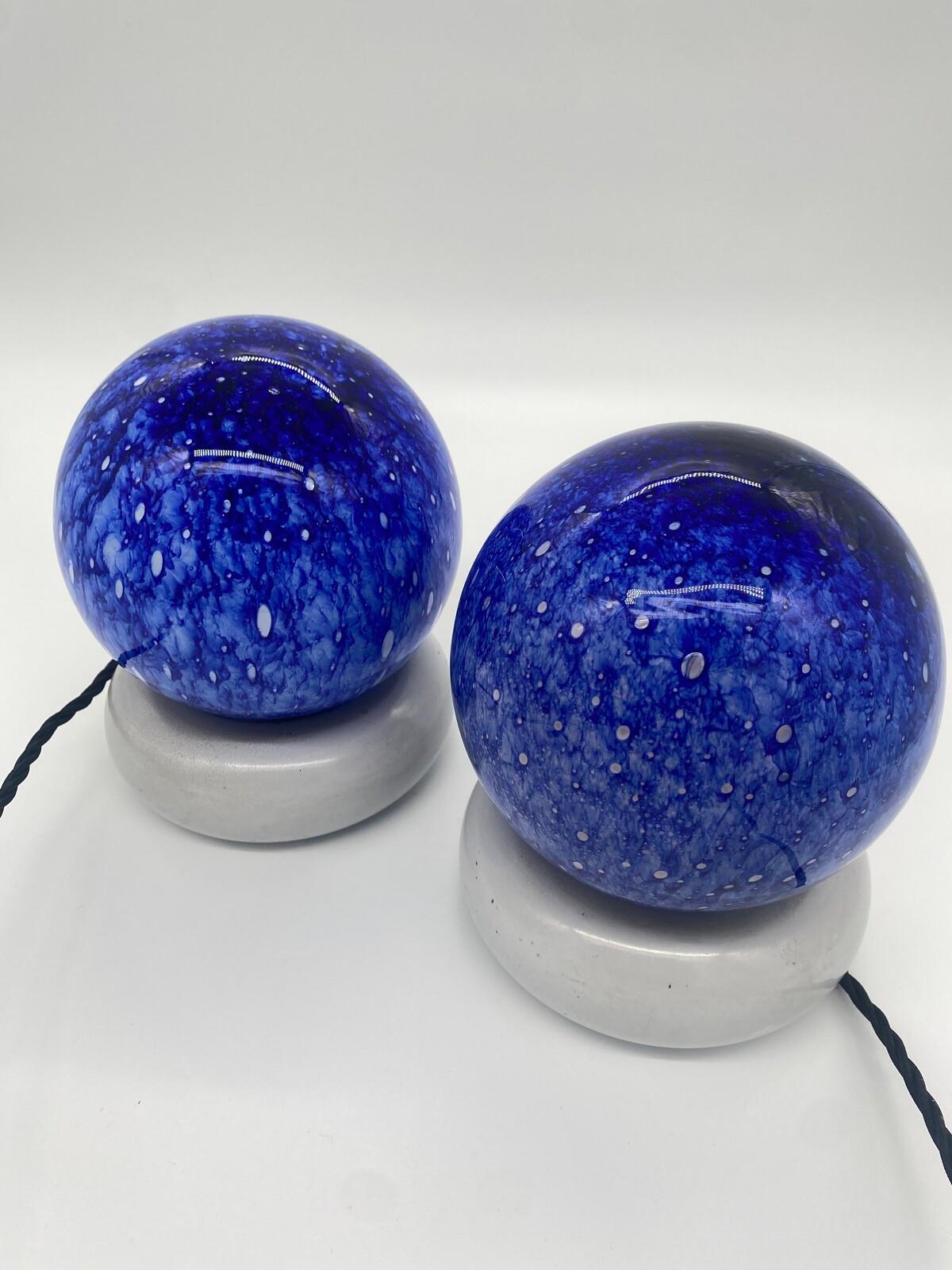 Paire de lampes de bureau Temptation en verre et céramique par Targetti Sankey, 1970 en vente 3